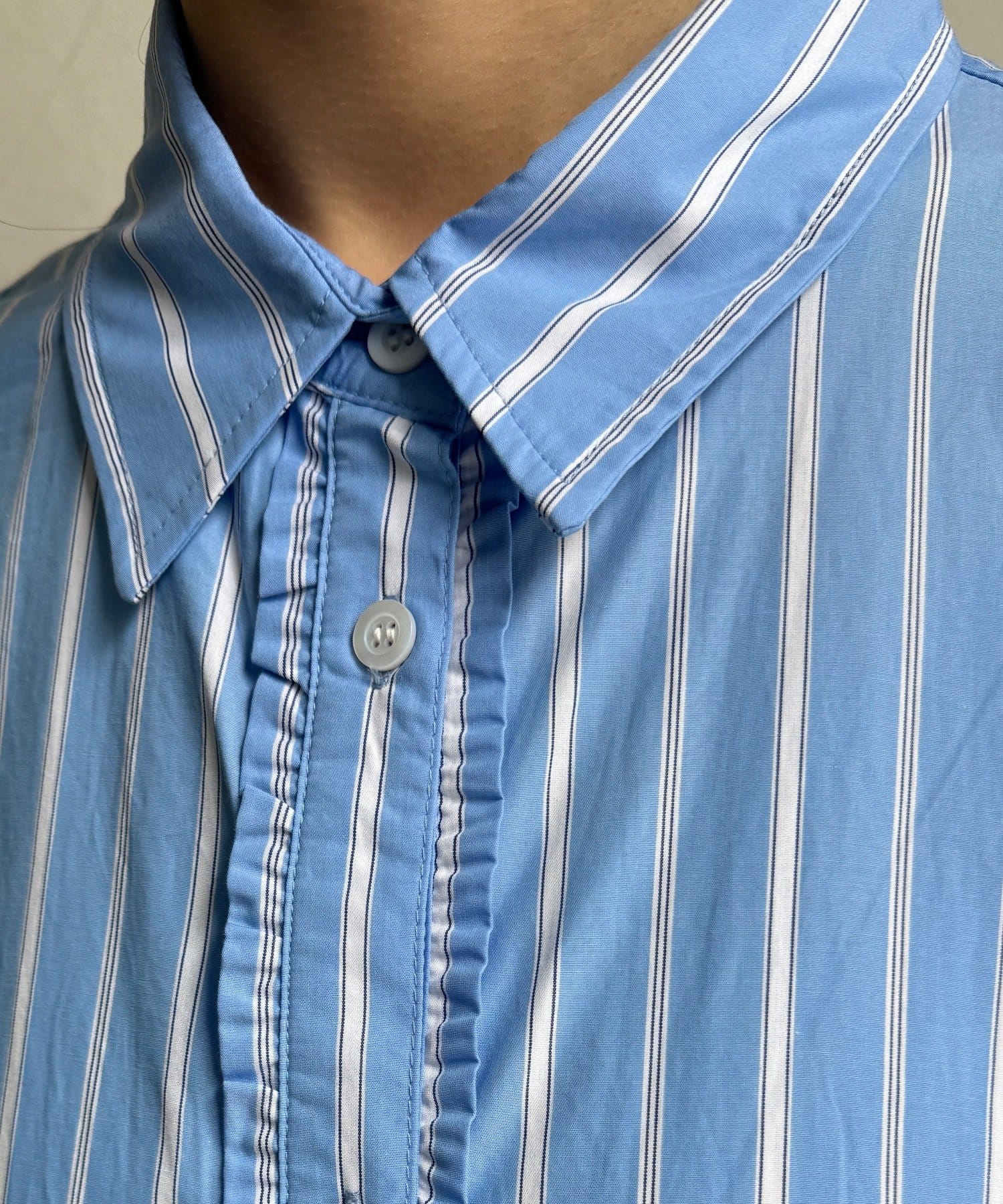 DOUDOU(ドゥドゥ) 【WEB限定】ストライプドロストシャツ