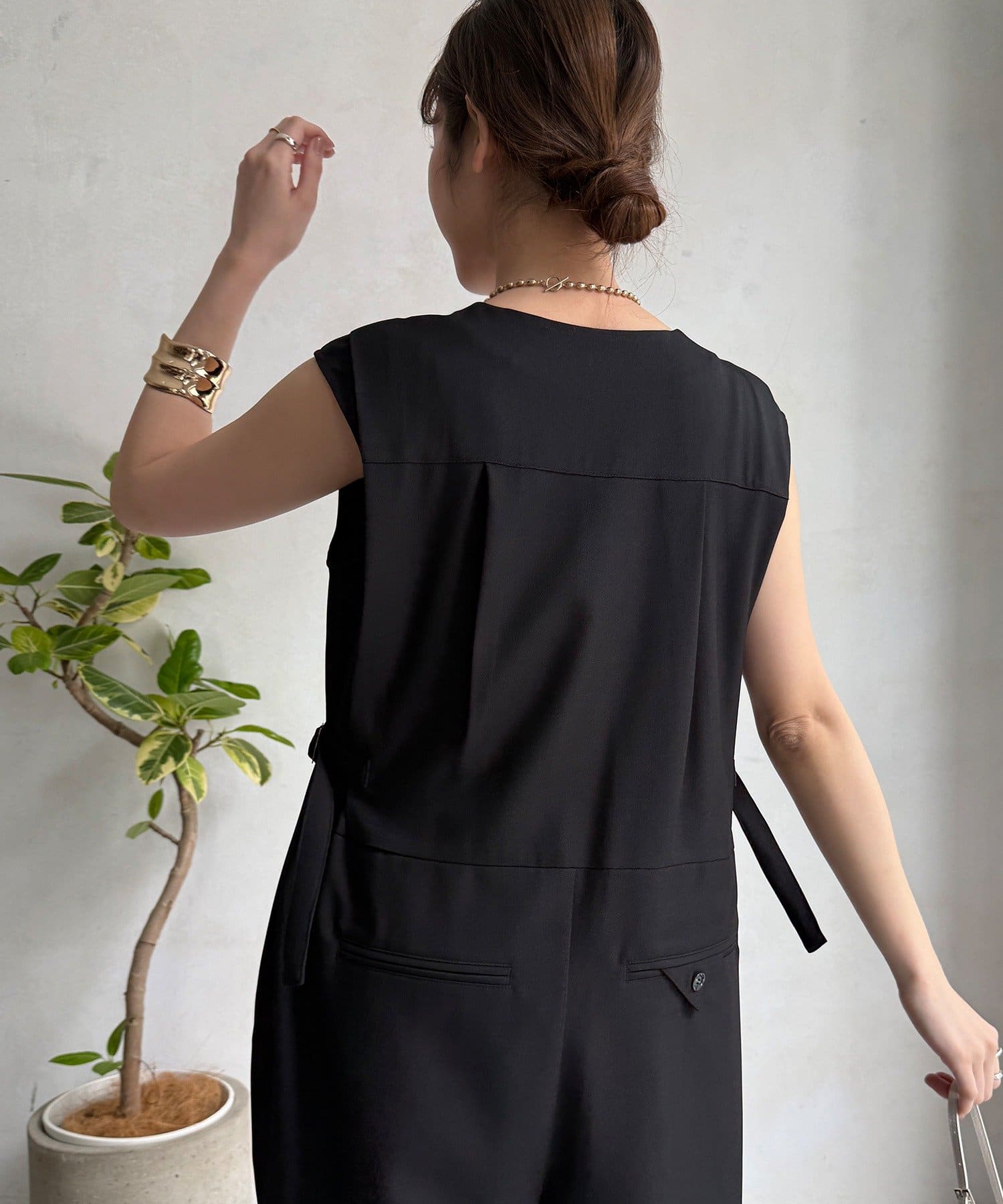 DOUDOU(ドゥドゥ) 【WEB限定】Vネックコンビネゾン