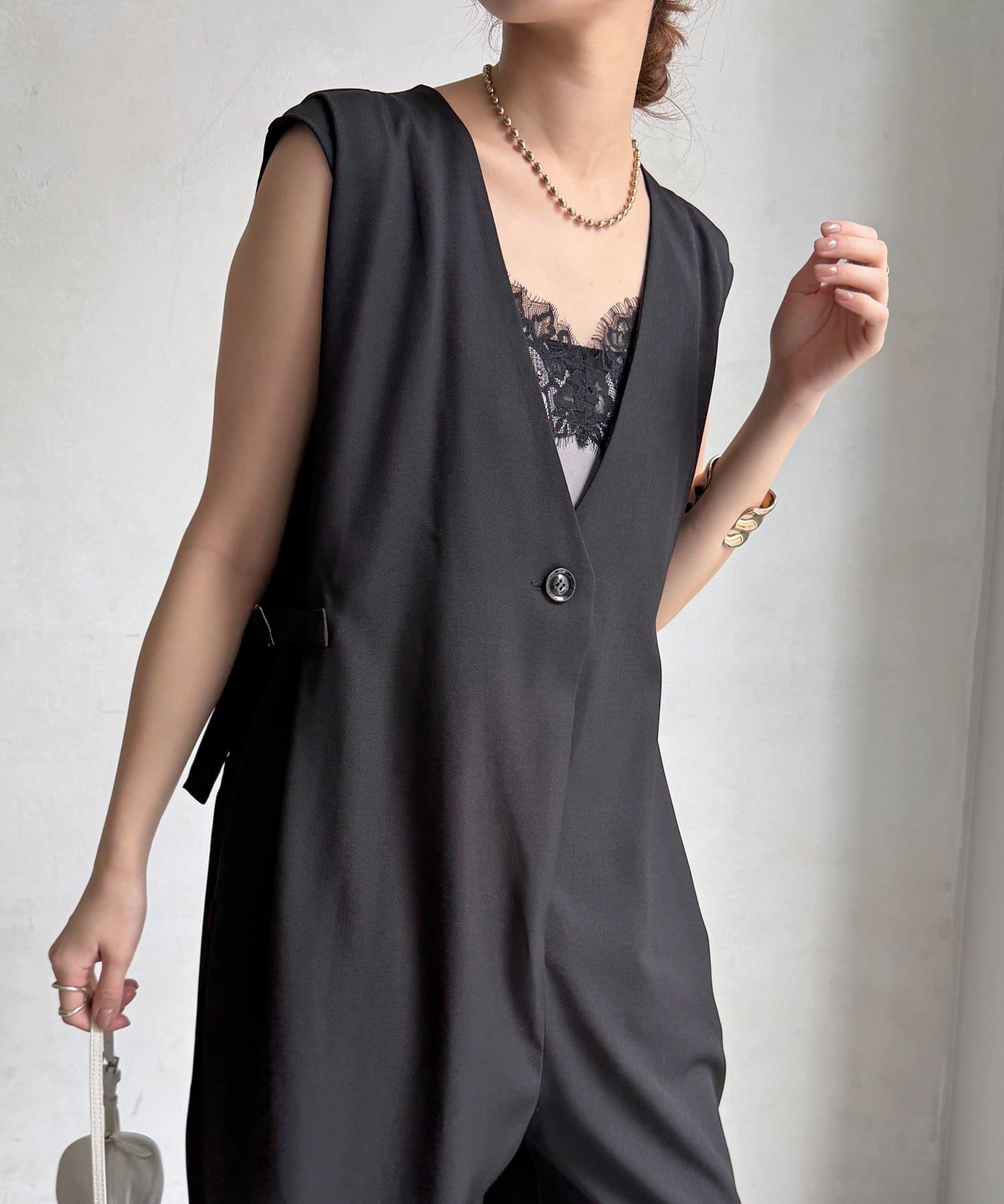 DOUDOU(ドゥドゥ) 【WEB限定】Vネックコンビネゾン