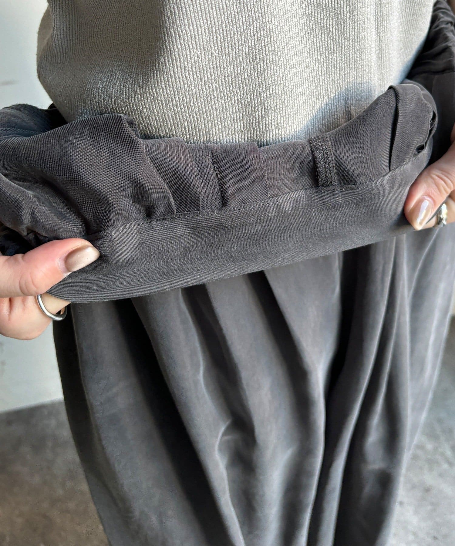 DOUDOU(ドゥドゥ) 【セットアップ対応】キュプラレーヨンタックパンツ