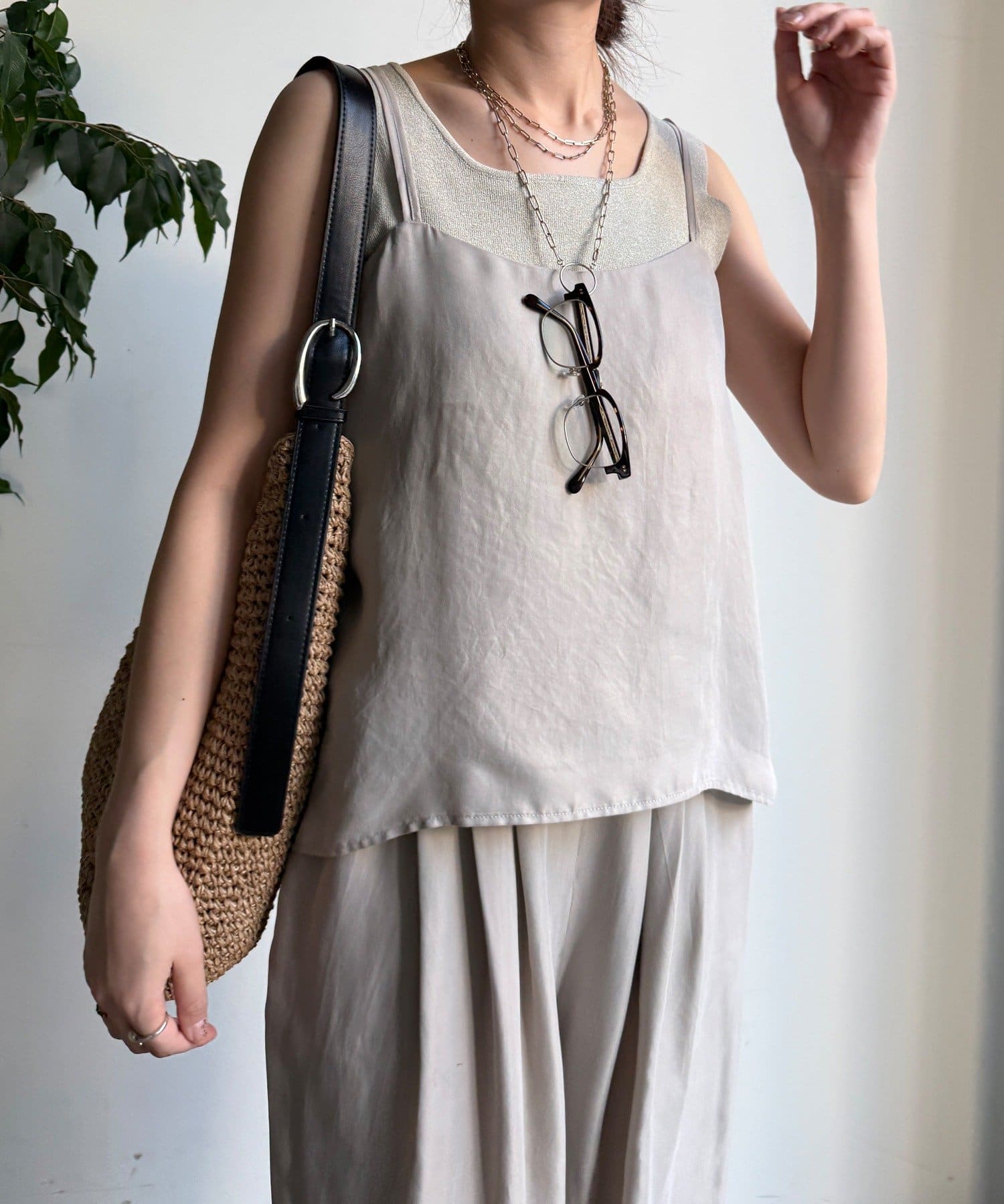 DOUDOU(ドゥドゥ) 【セットアップ対応】キュプラレーヨンキャミ