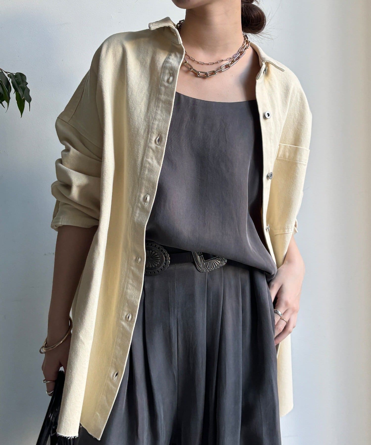 DOUDOU(ドゥドゥ) 【セットアップ対応】キュプラレーヨンキャミ