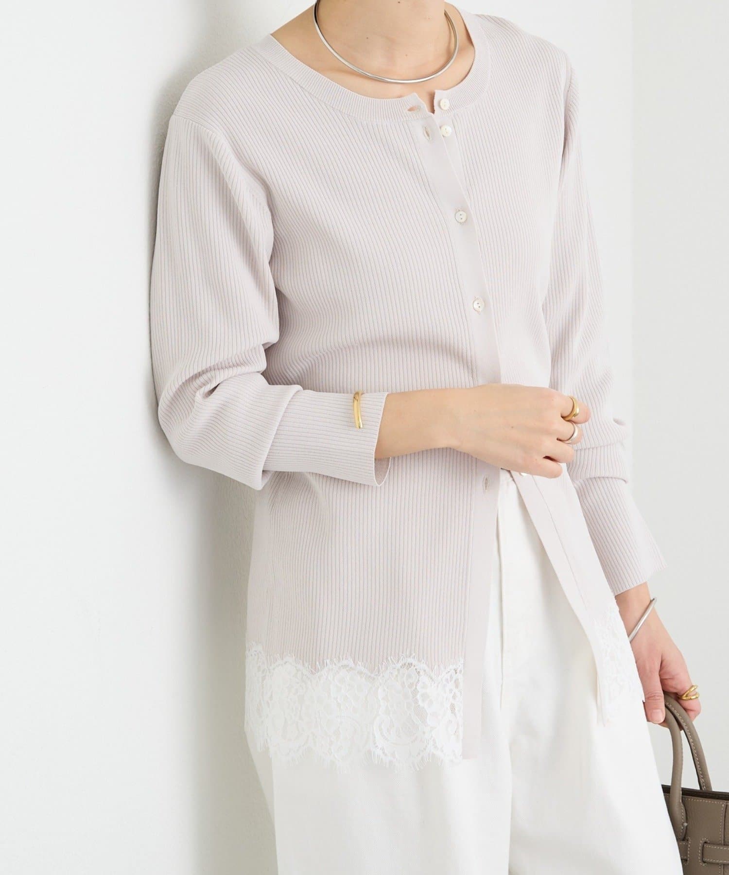 RIVE DROITE(リヴドロワ) 予約【鮮度抜群】レーストリムカーディガン