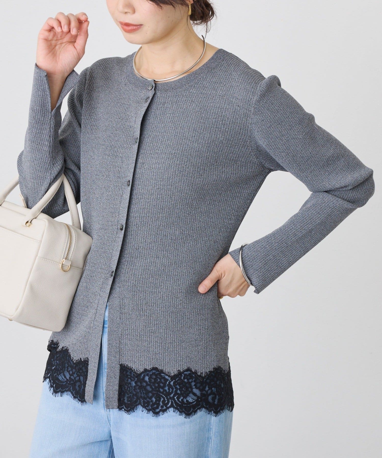 RIVE DROITE(リヴドロワ) 予約【鮮度抜群】レーストリムカーディガン