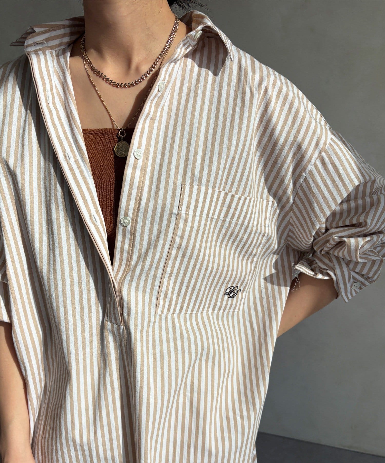 DOUDOU(ドゥドゥ) DD刺繍チュニックシャツ