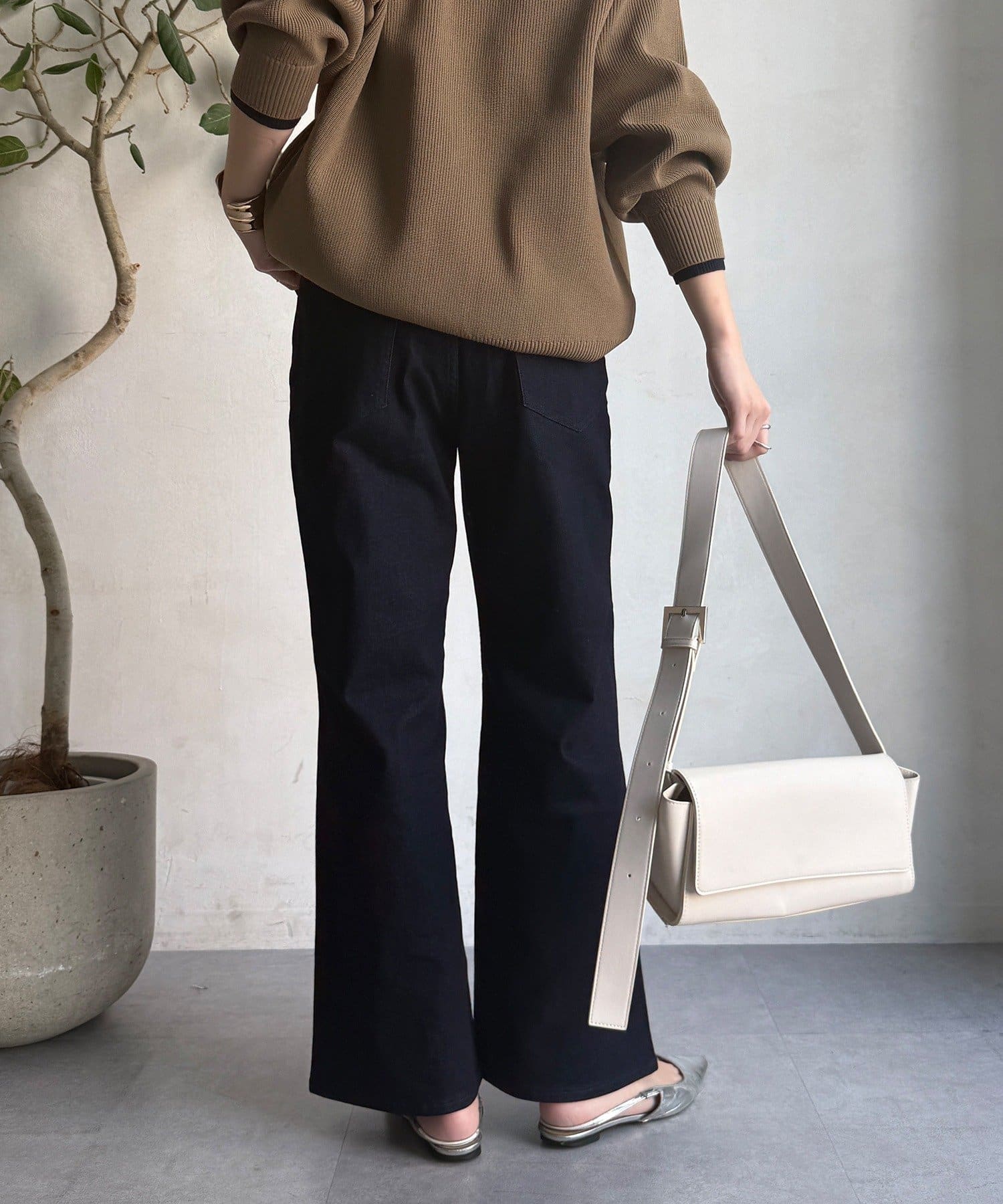 DOUDOU(ドゥドゥ) ストレッチフレアデニム