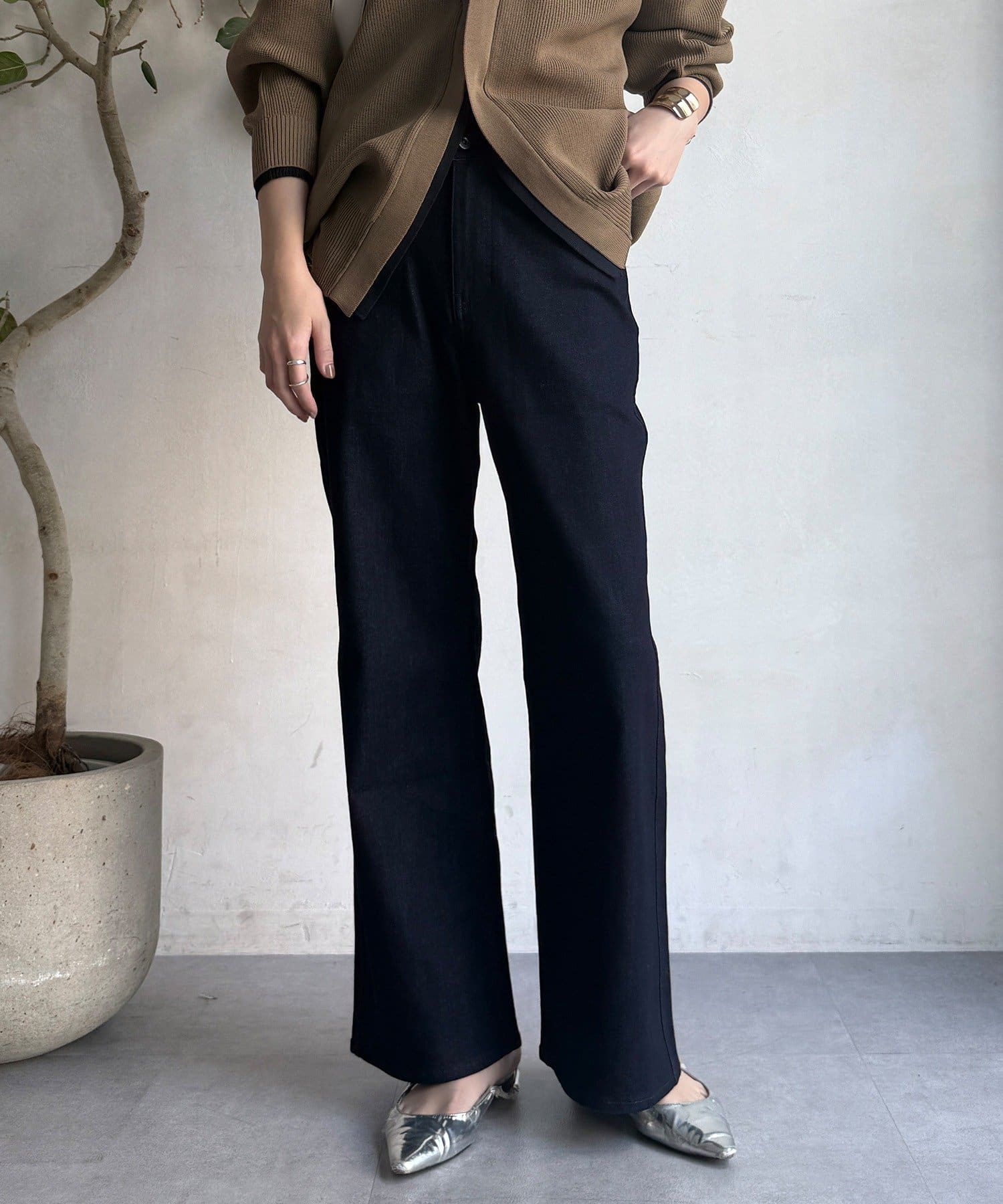 DOUDOU(ドゥドゥ) ストレッチフレアデニム