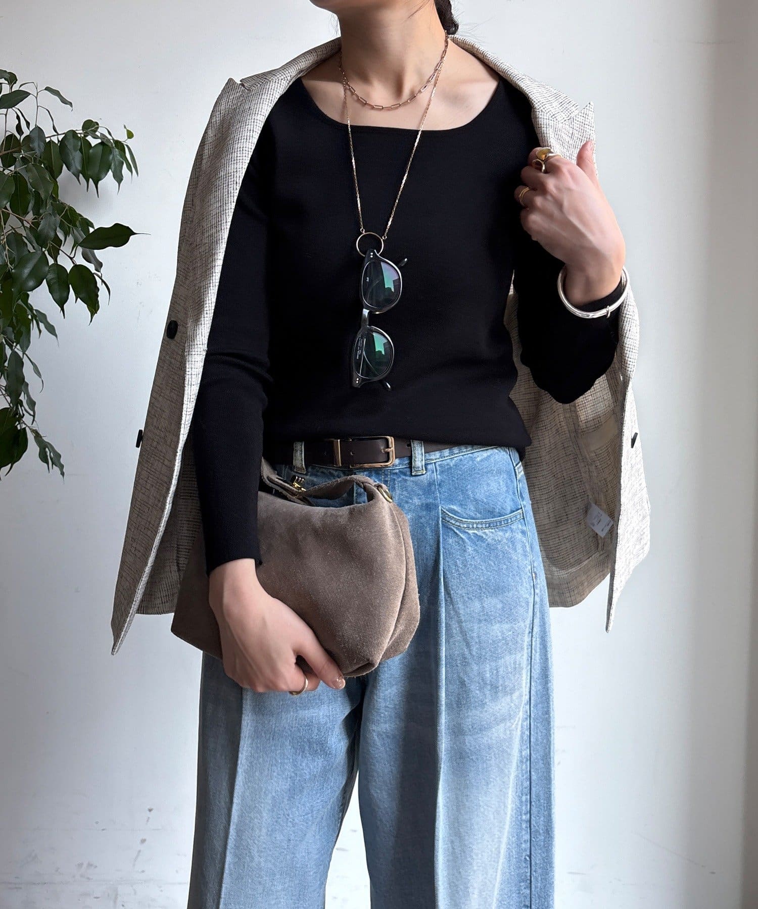 DOUDOU(ドゥドゥ) スクエアニットロングスリーブプルオーバー