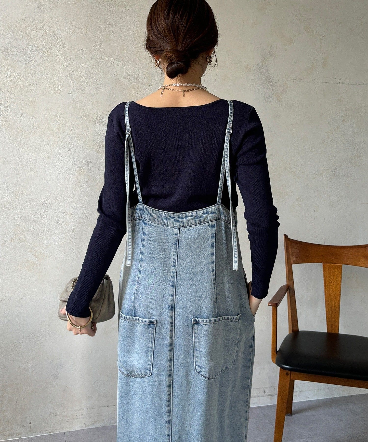 DOUDOU(ドゥドゥ) 【REI企画カラーあり】スクエアニットロングスリーブプルオーバー