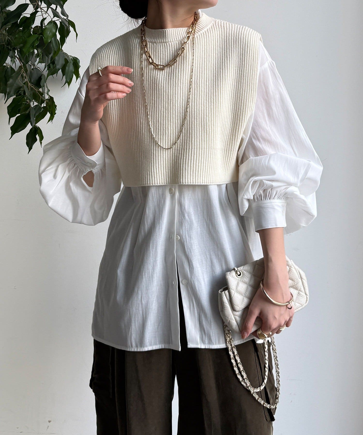 DOUDOU(ドゥドゥ) 【WEB限定】ニットベスト×シャツセット