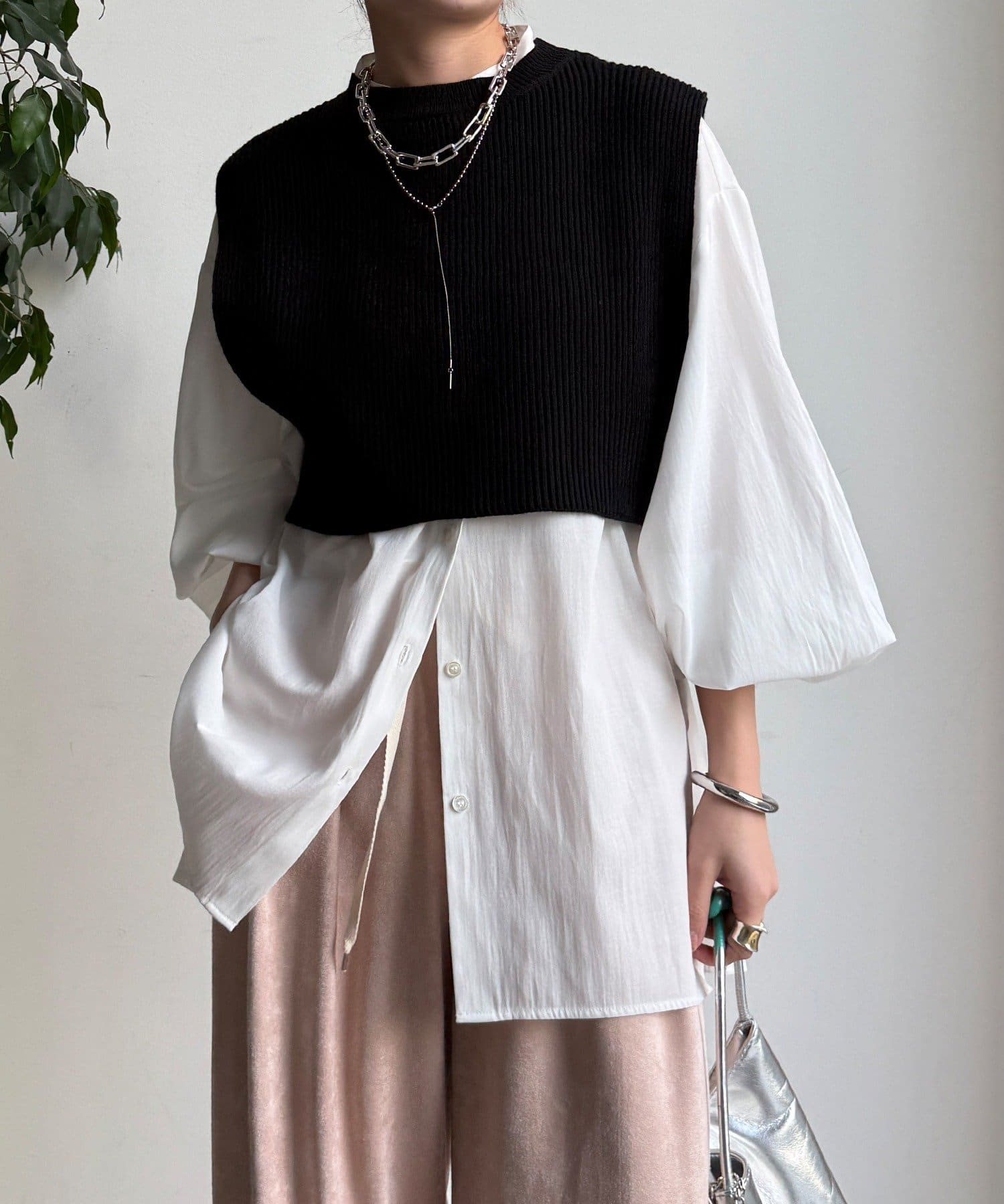 DOUDOU(ドゥドゥ) 【WEB限定】ニットベスト×シャツセット