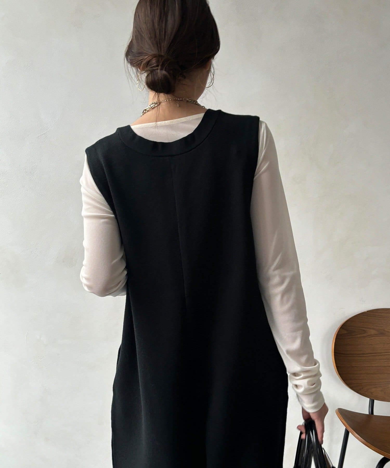 DOUDOU(ドゥドゥ) 【WEB限定】フロントボタンニットオールインワン