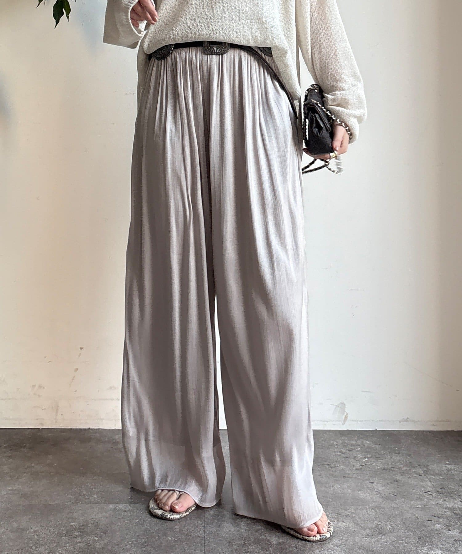 DOUDOU(ドゥドゥ) 【WEB限定】ギャザーワイドパンツ