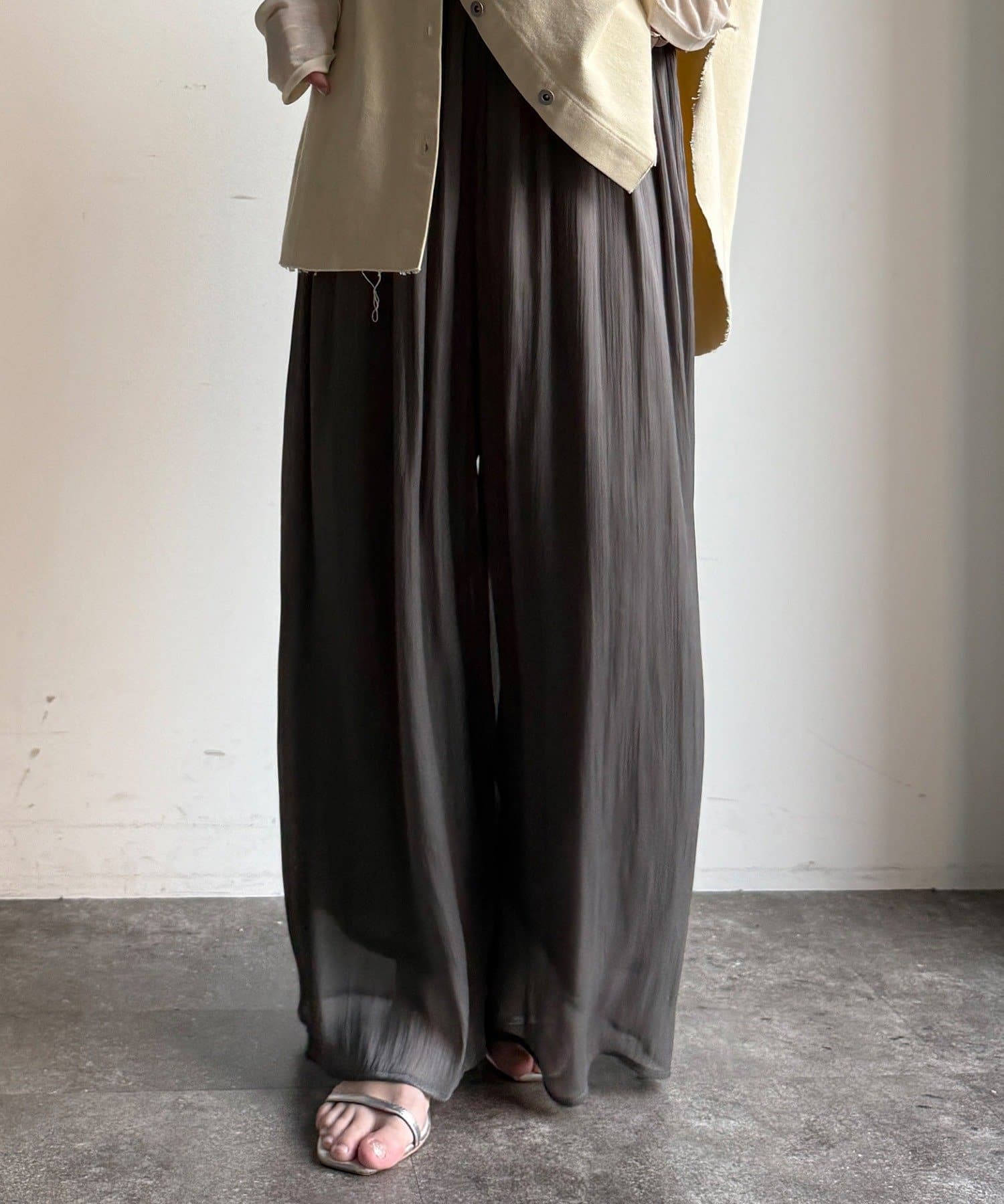 DOUDOU(ドゥドゥ) 【WEB限定】ギャザーワイドパンツ