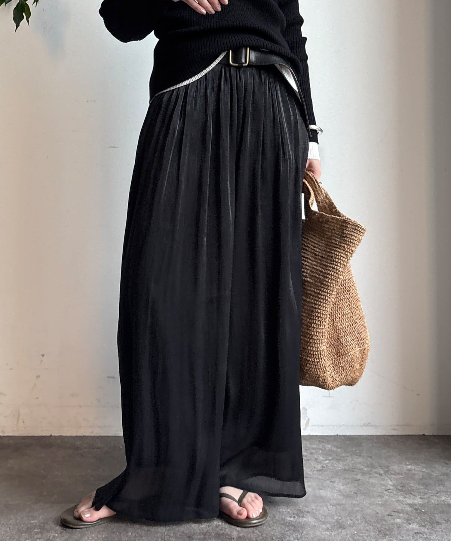 DOUDOU(ドゥドゥ) 【WEB限定】ギャザーワイドパンツ