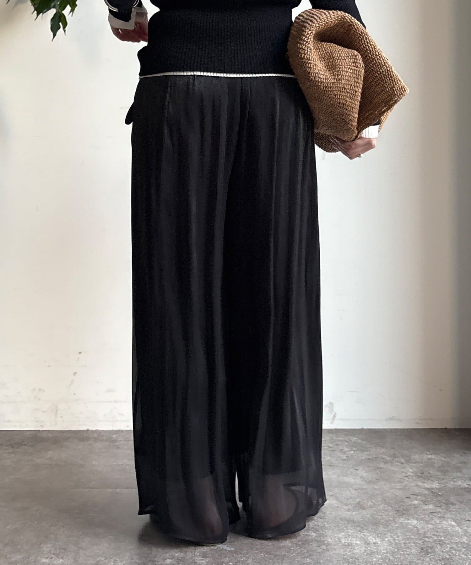 DOUDOU(ドゥドゥ) 【WEB限定】ギャザーワイドパンツ