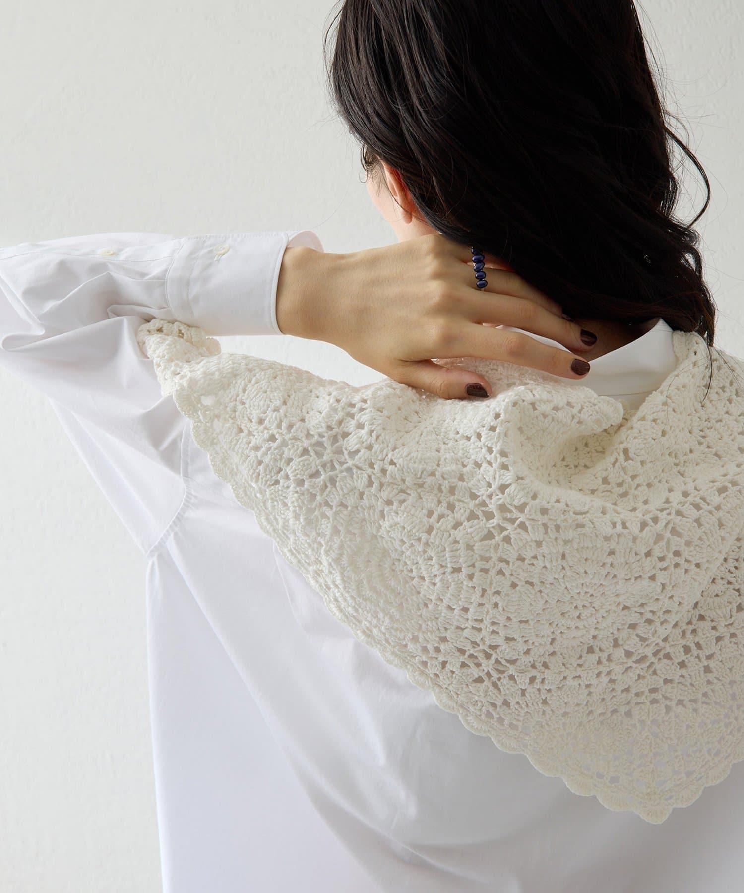 Whim Gazette(ウィム ガゼット) クロシェニットスカーフ