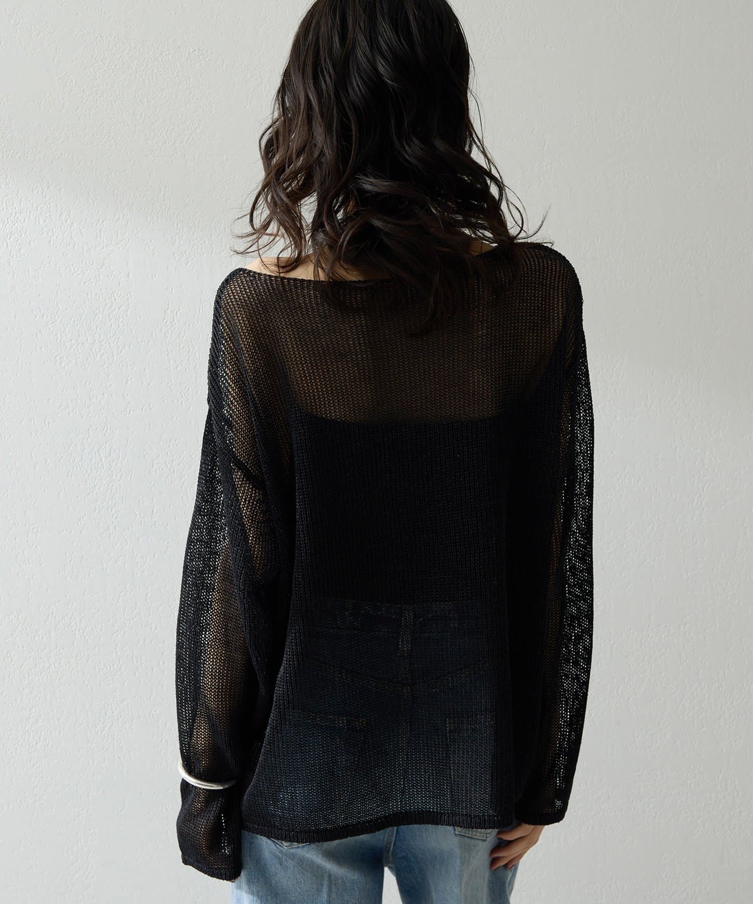 Whim Gazette(ウィム ガゼット) ボートメッシュニットプルオーバー