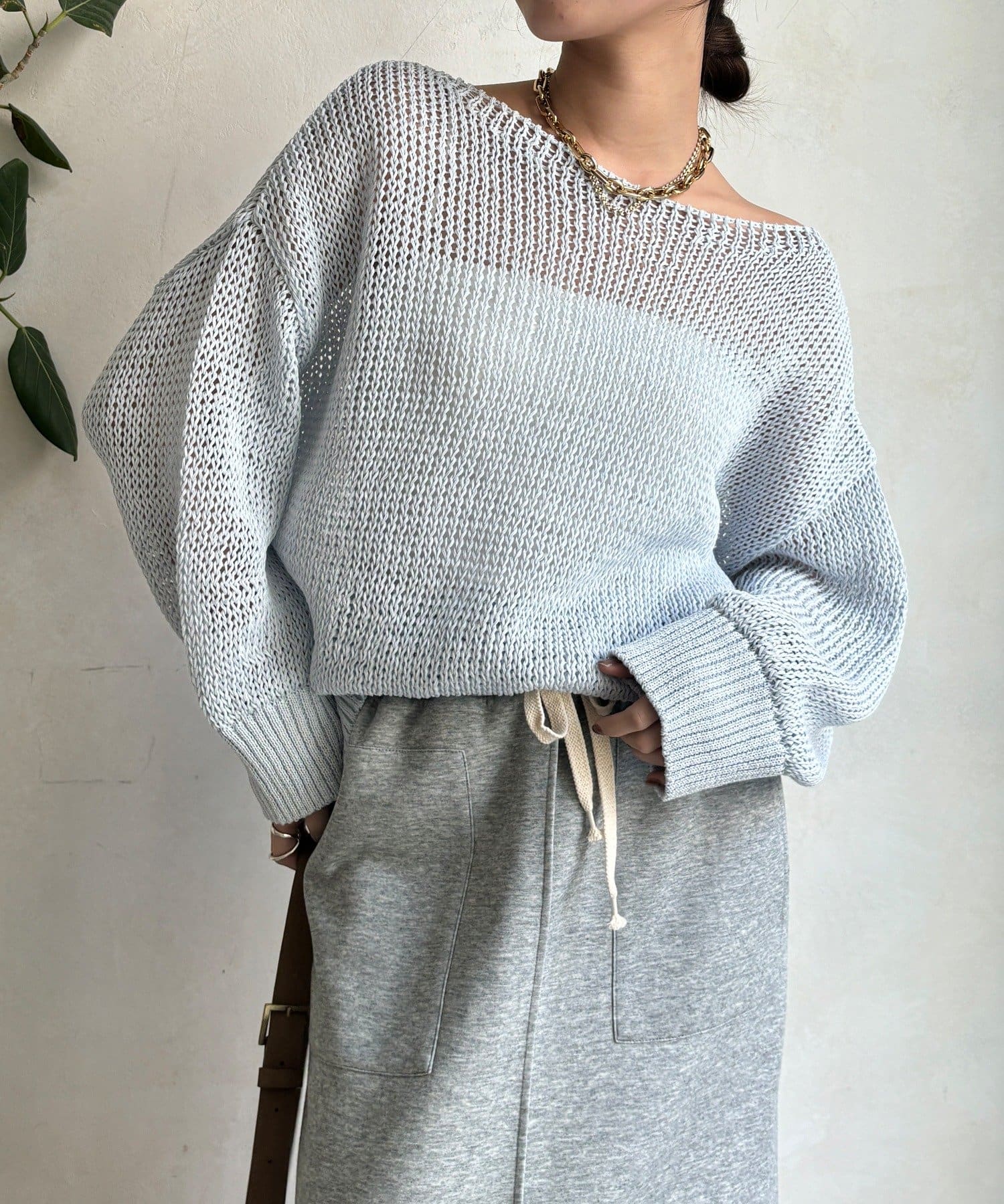 DOUDOU(ドゥドゥ) コットンローゲージプルオーバー