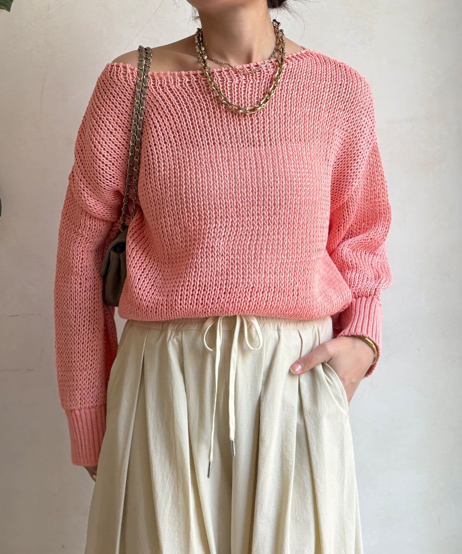 DOUDOU(ドゥドゥ) コットンローゲージプルオーバー