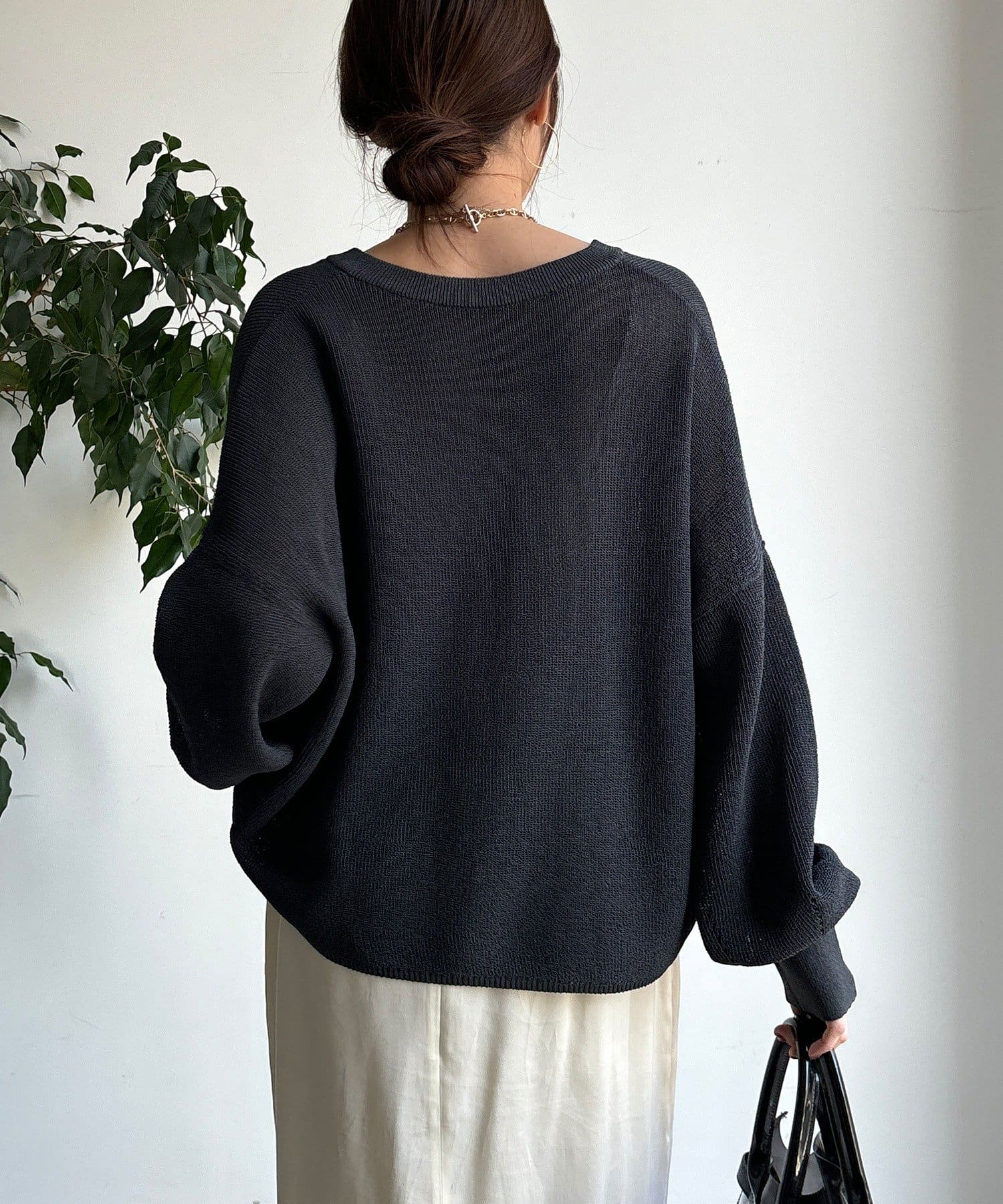 DOUDOU(ドゥドゥ) 和紙スキッパープルオーバー