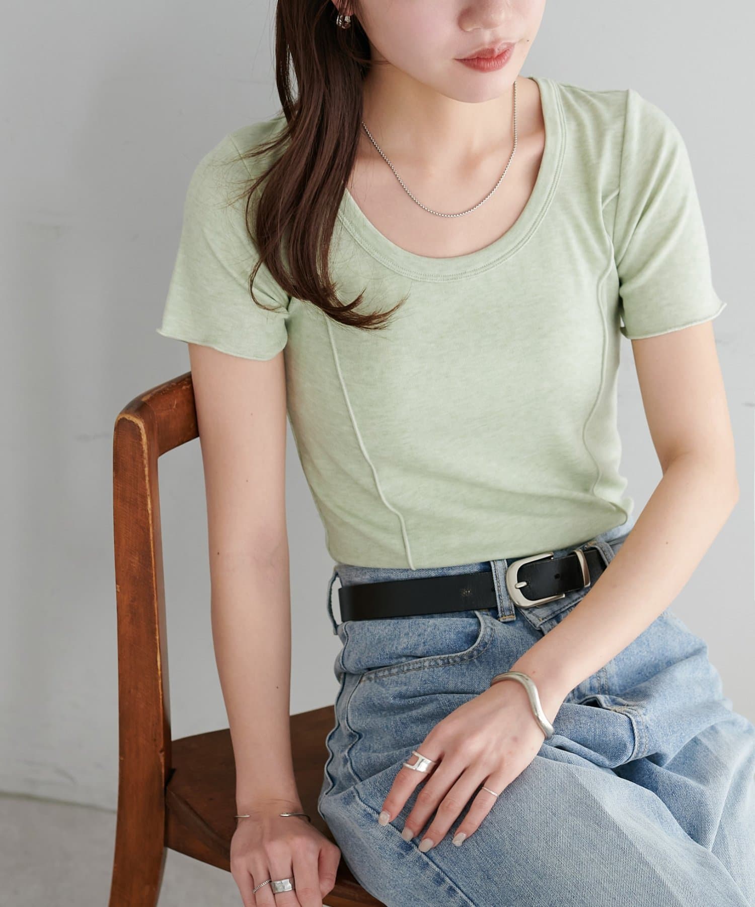 DISCOAT(ディスコート) 【WEB限定】メランジメロー半袖Tシャツ