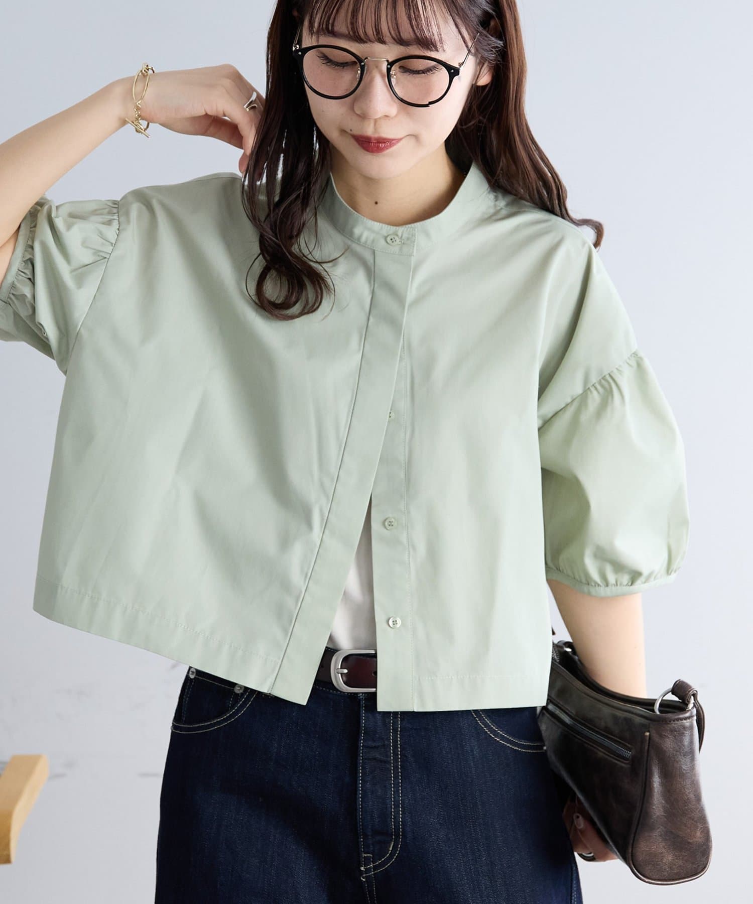 DISCOAT(ディスコート) 【SS先行予約/WEB限定】袖ボリュームハーフスリーブショートシャツ