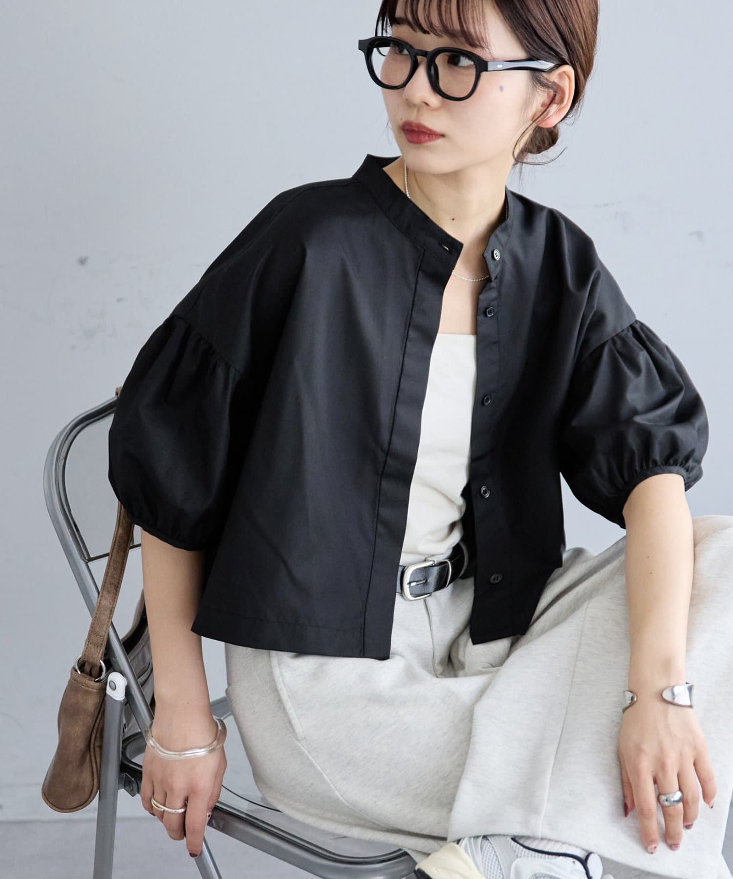 DISCOAT(ディスコート) 【SS先行予約/WEB限定】袖ボリュームハーフスリーブショートシャツ