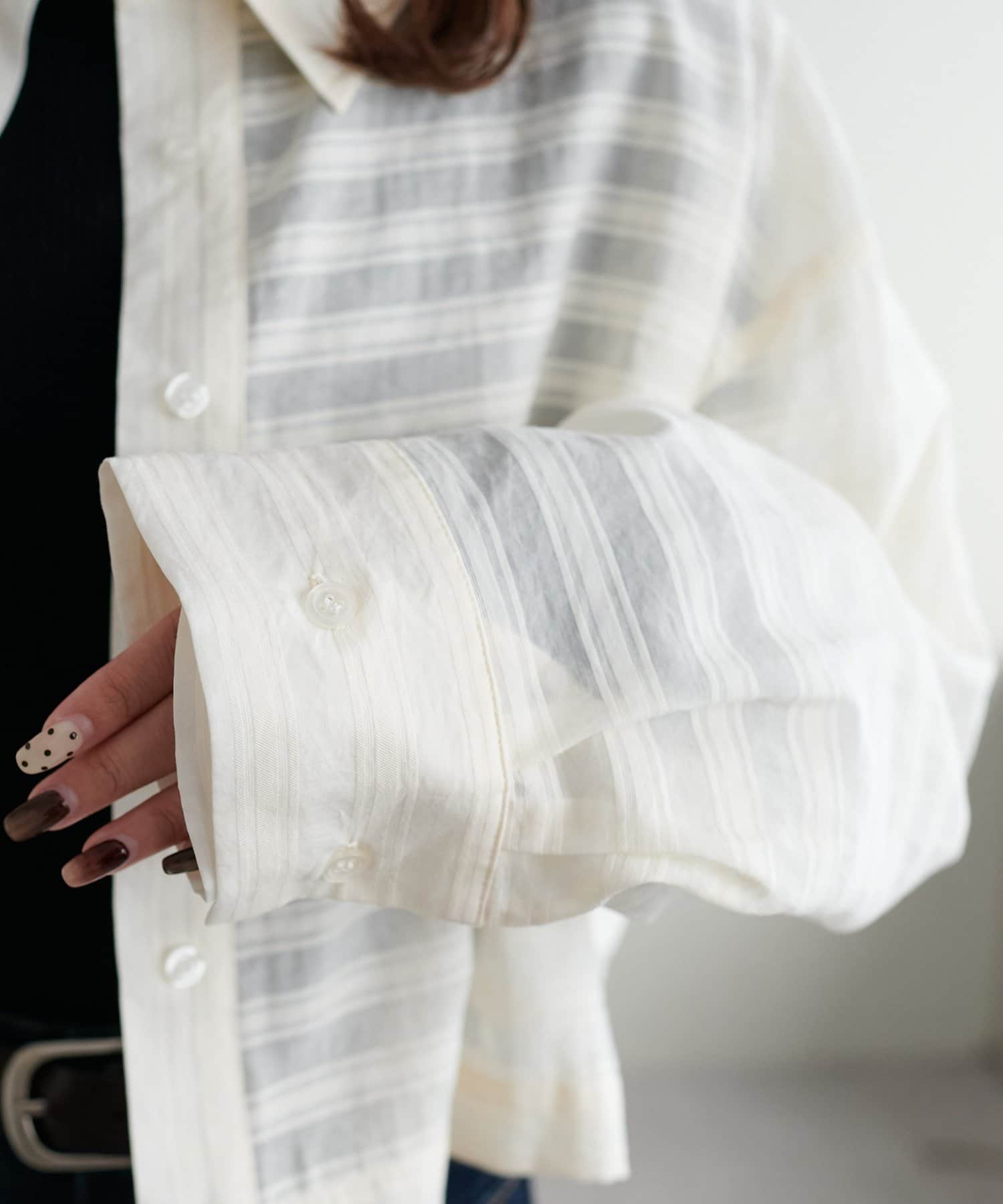 DISCOAT(ディスコート) 【WEB限定】シアーボーダークロップドシャツ