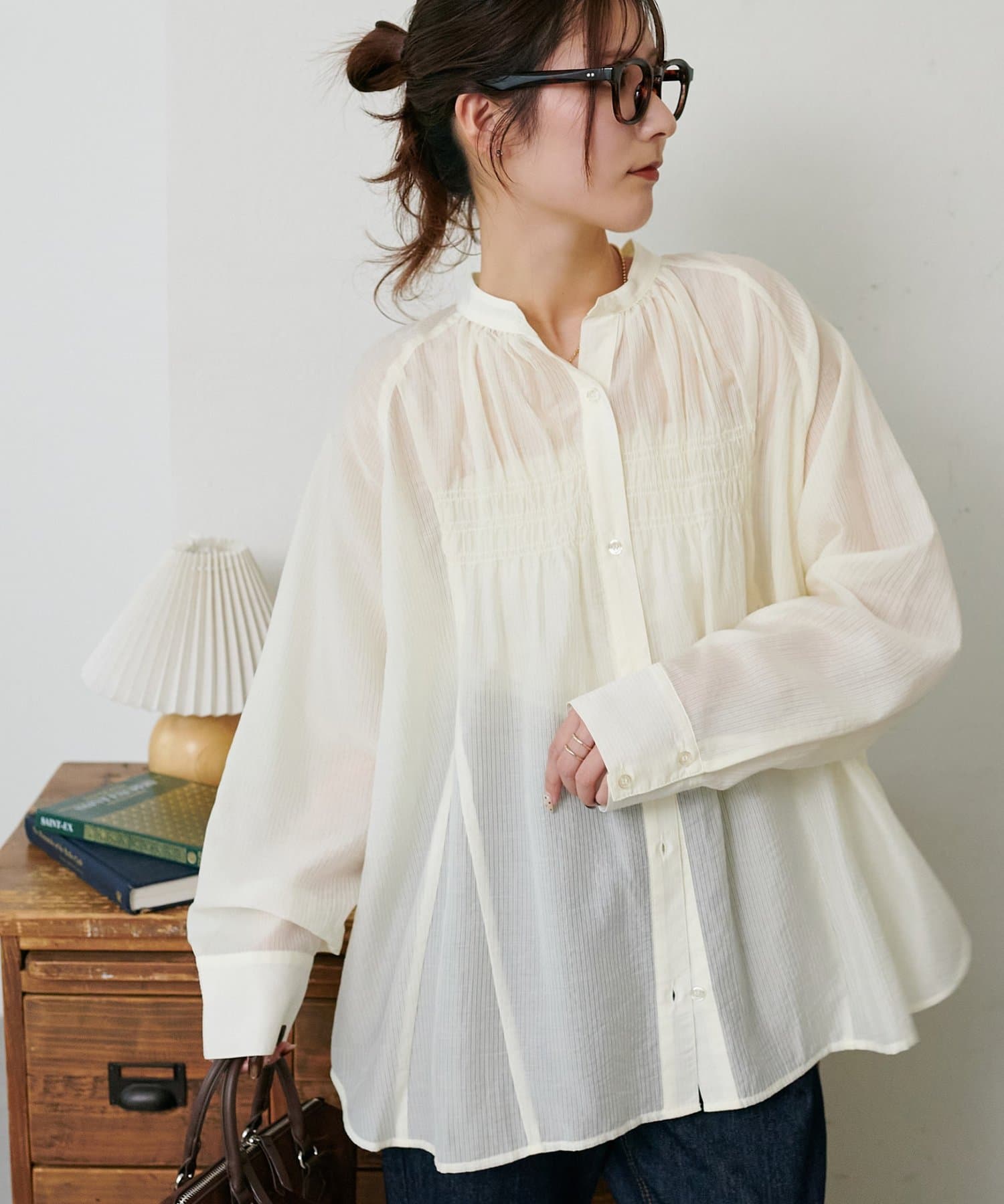 DISCOAT(ディスコート) 【SS先行予約/WEB限定】シャーリングデザインフレアシャツ