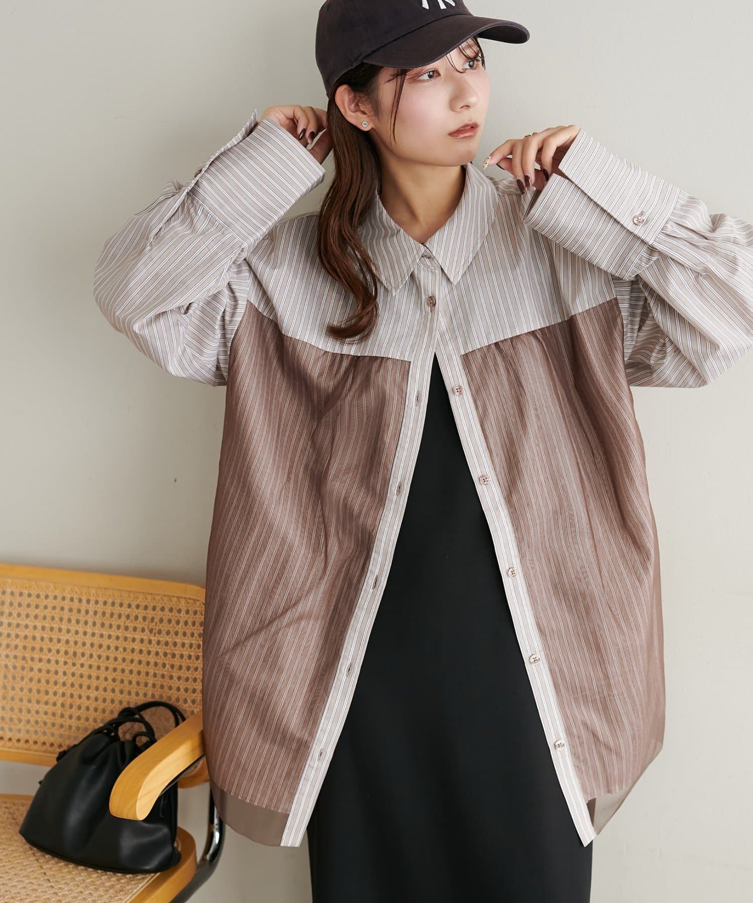 DISCOAT(ディスコート) 【WEB限定】チュールレイヤードシャツ