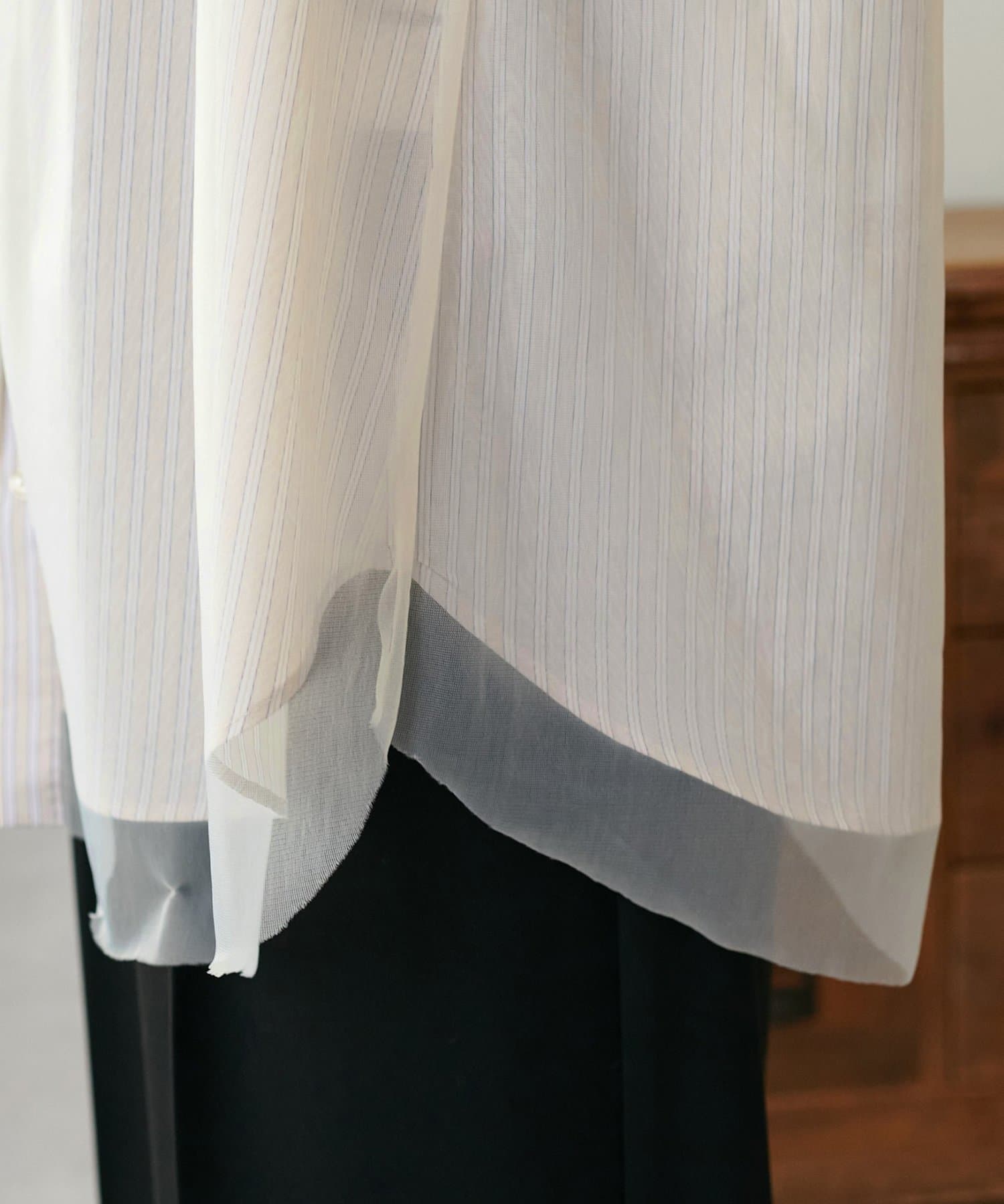 DISCOAT(ディスコート) 【WEB限定】チュールレイヤードシャツ