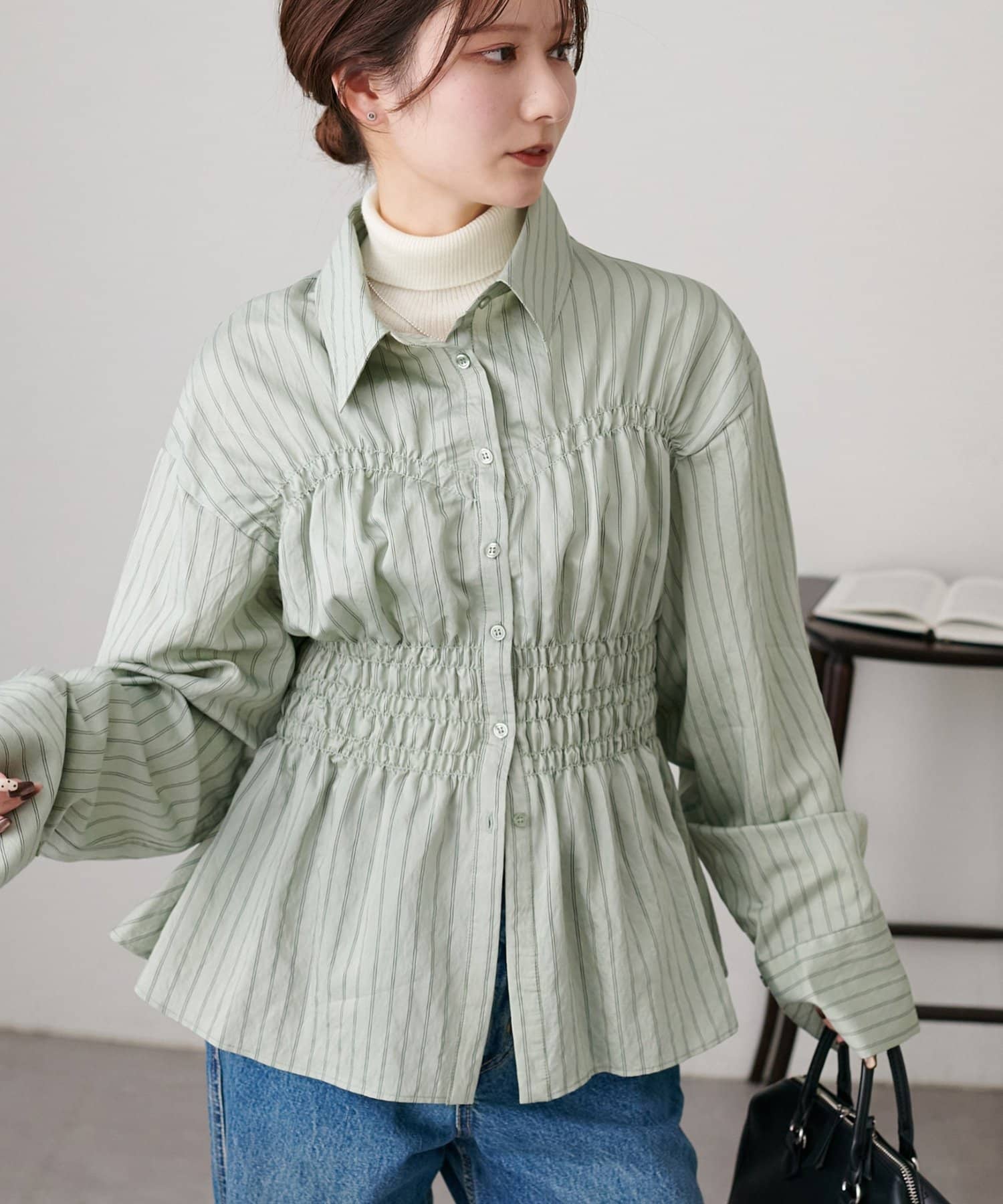 DISCOAT(ディスコート) 【SS先行予約/WEB限定】ビスチェシャーリングデザインシャツ