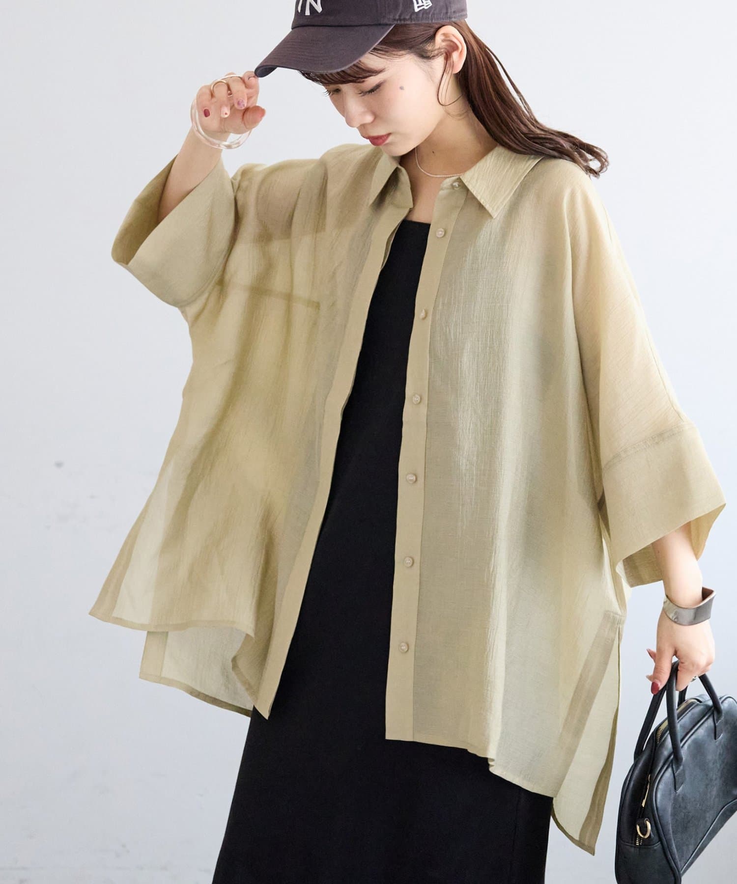 DISCOAT(ディスコート) 【大人の抜け感♪】ドルマンオーバー半袖シャツ《WEB限定》