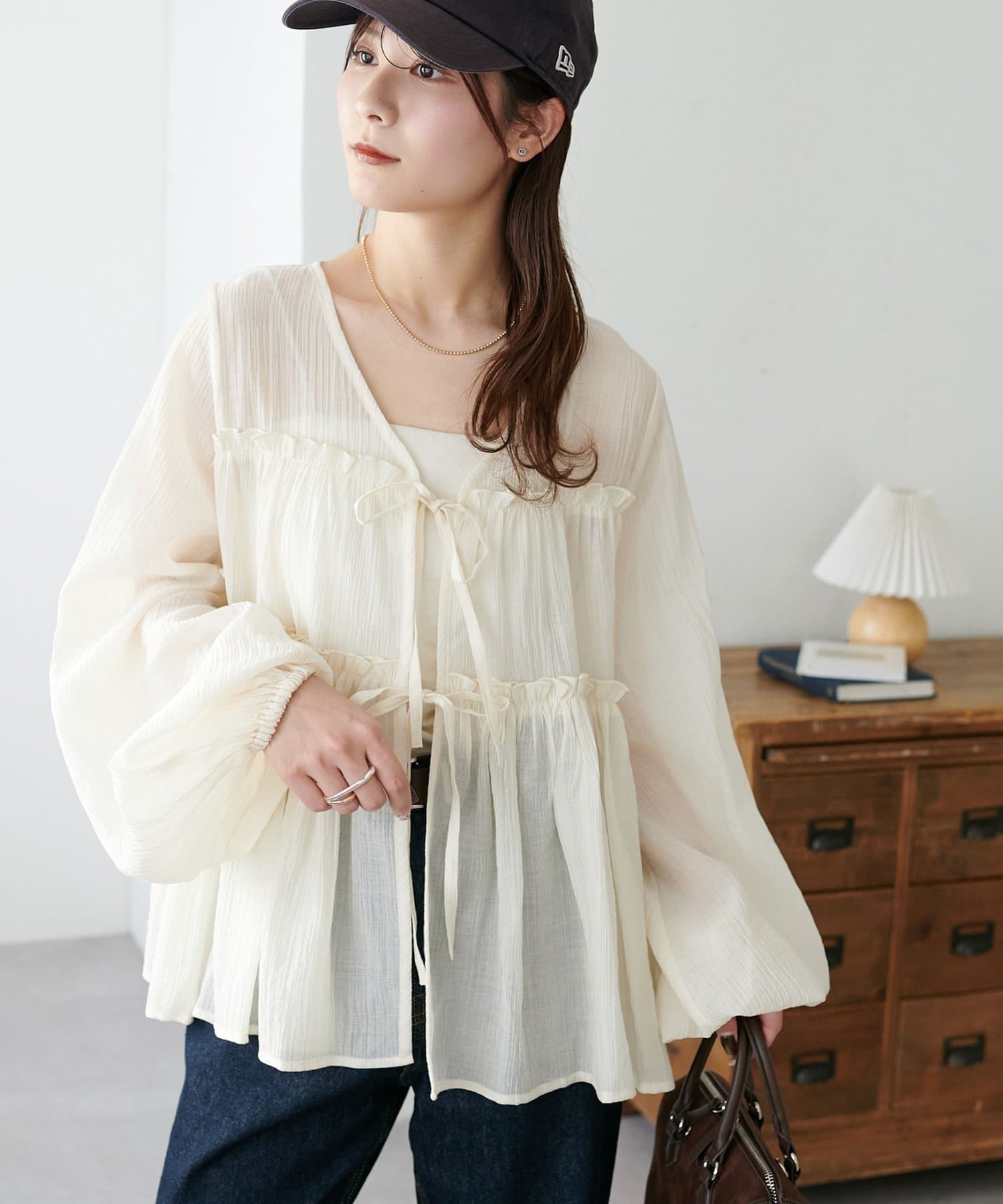 SS先行予約/WEB限定】フロントリボンシアーブラウス | DISCOAT(ディス
