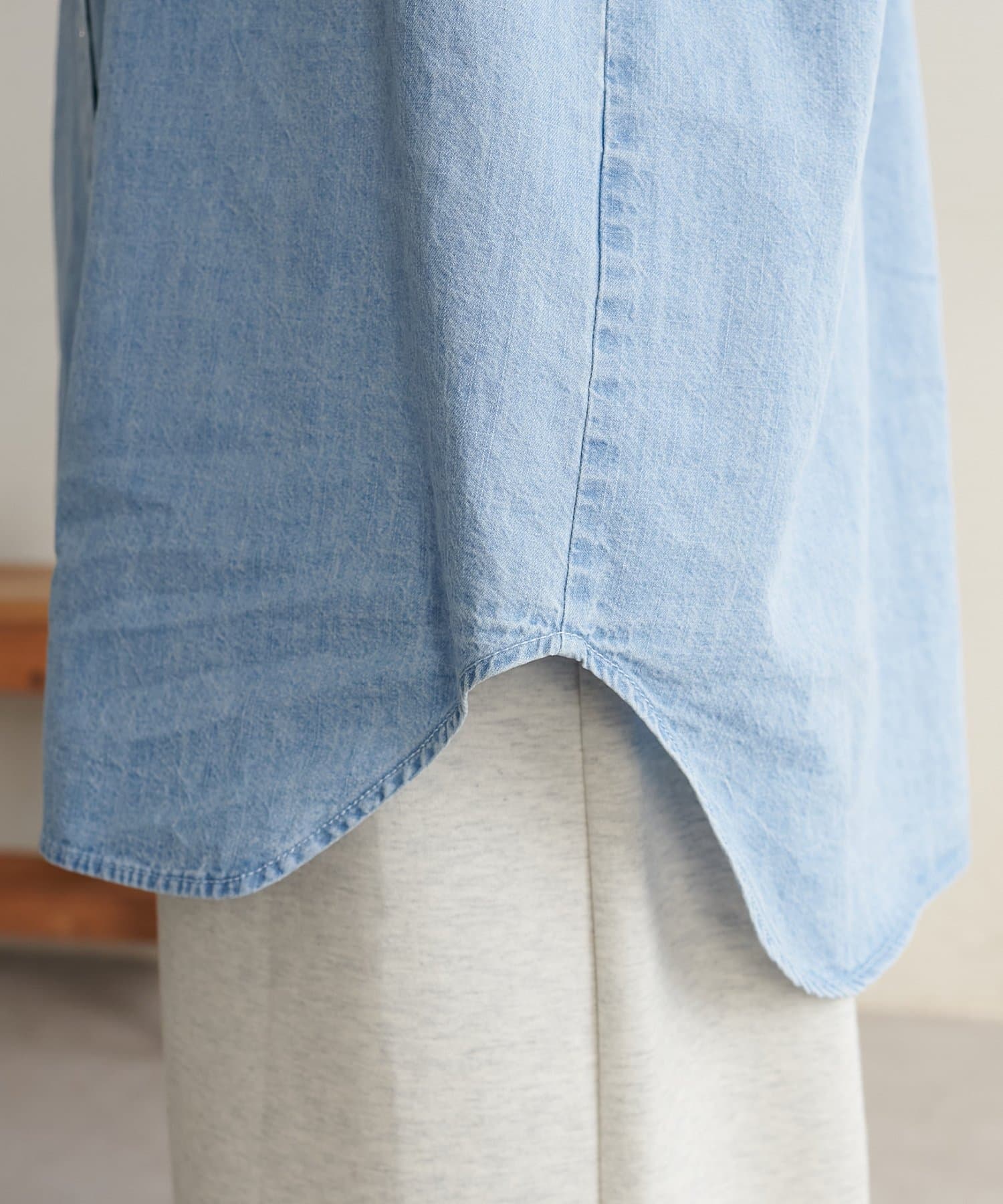 DISCOAT(ディスコート) 【SS先行予約/WEB限定】リングドットデニムハーフスリーブシャツ