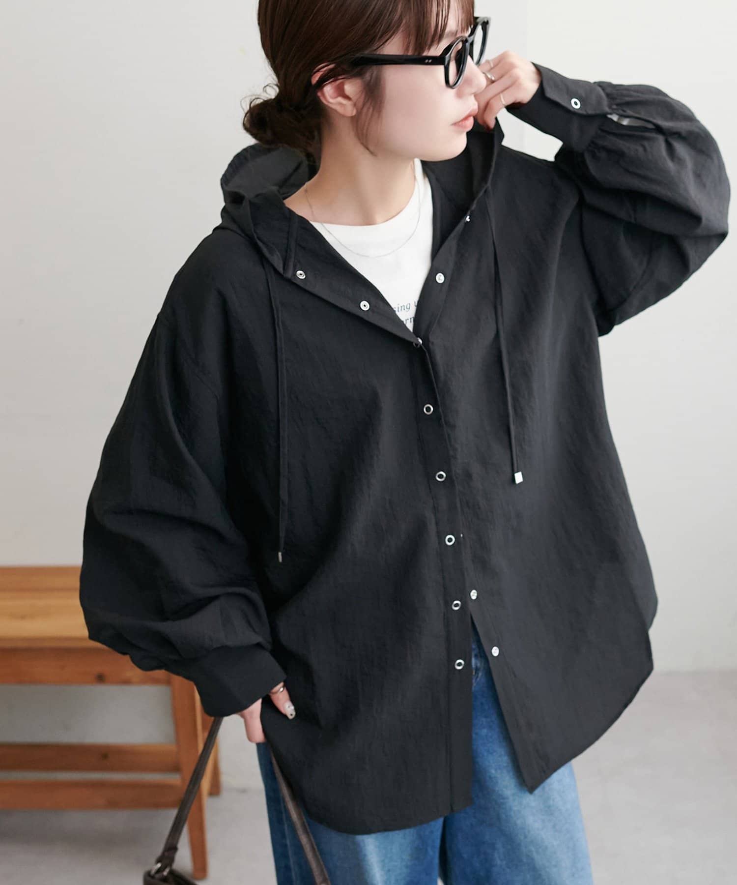 DISCOAT(ディスコート) 【SS先行予約/WEB限定】シアーストライプ長袖シャツブルゾン