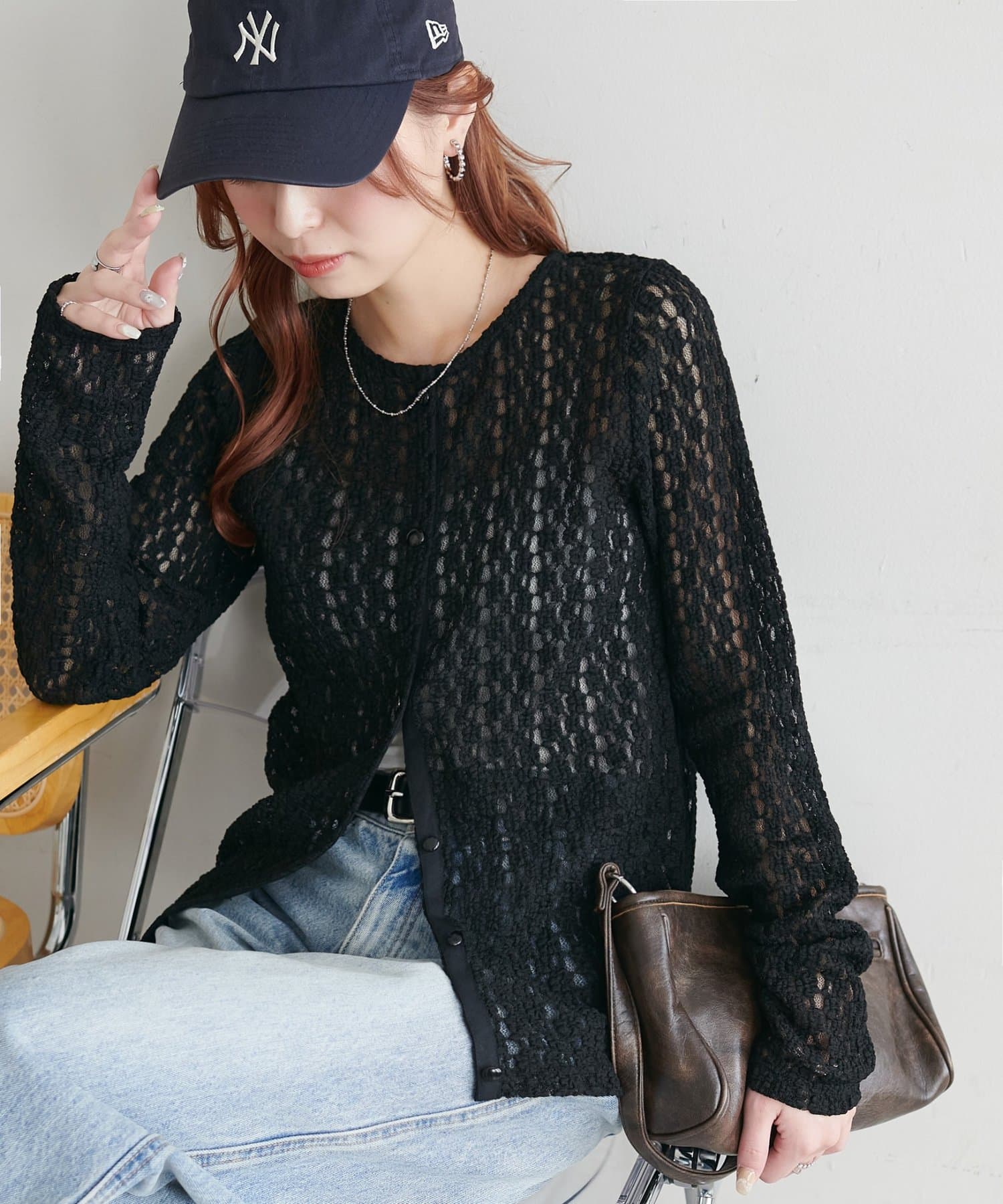 DISCOAT(ディスコート) 【WEB限定】フラワーレースカーディガン