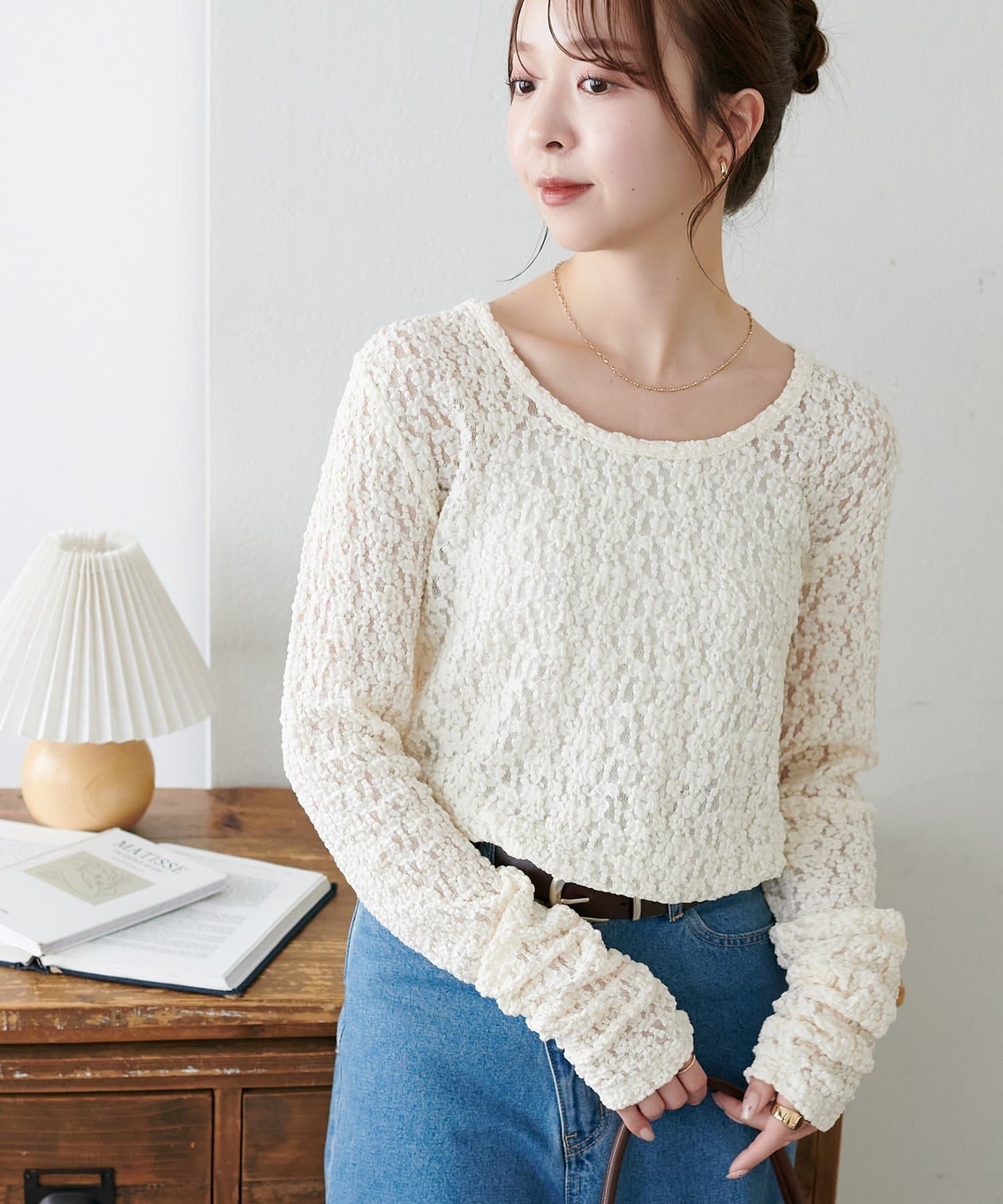 DISCOAT(ディスコート) 【WEB限定】フラワーレースプルオーバー