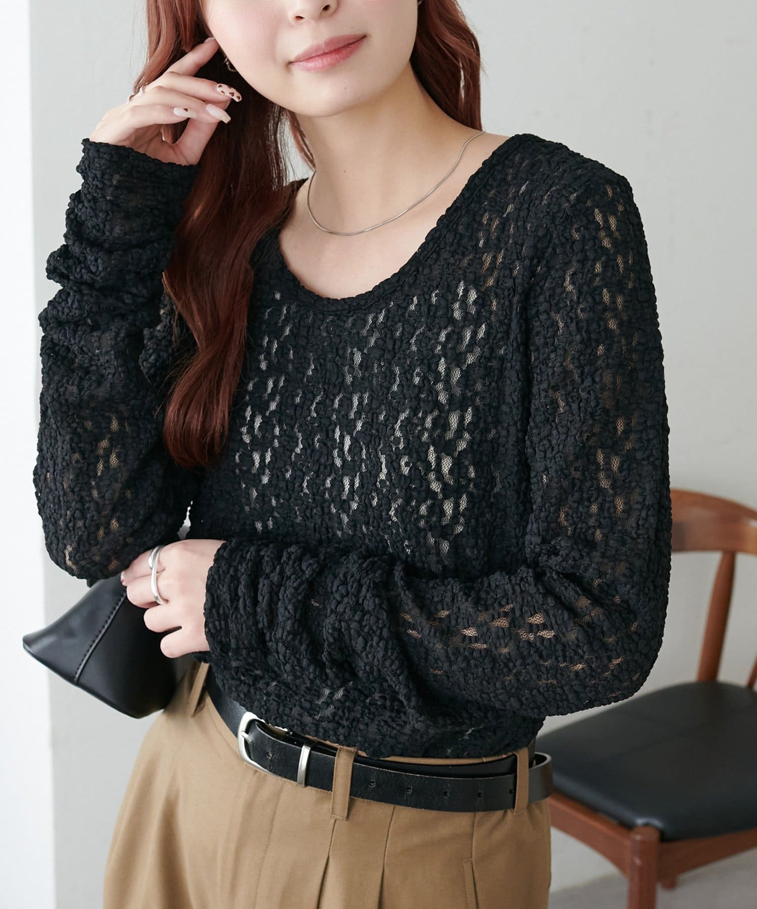 DISCOAT(ディスコート) 【WEB限定】フラワーレースプルオーバー