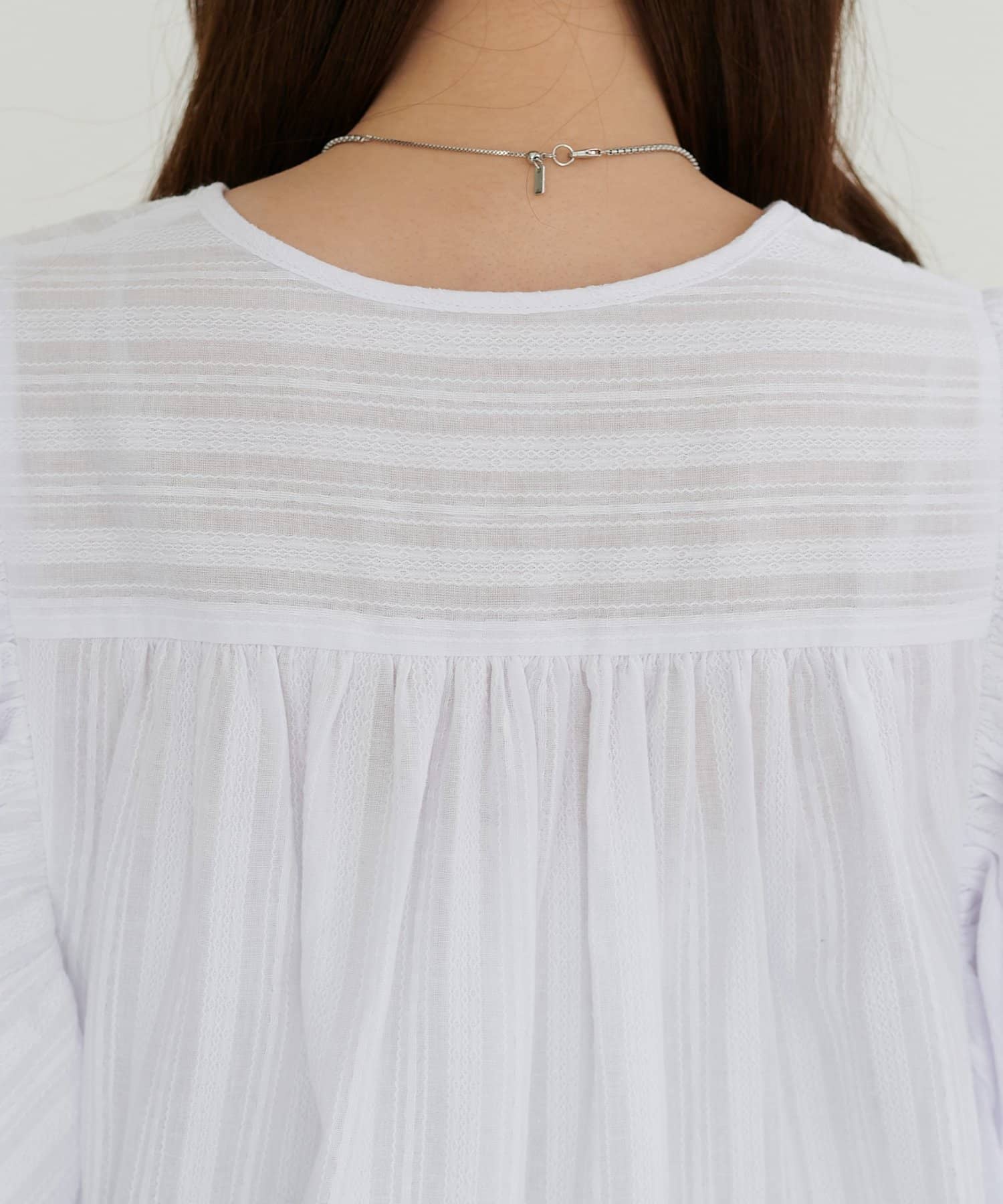 DISCOAT(ディスコート) 【WEB限定】フリル袖ジャガードブラウス