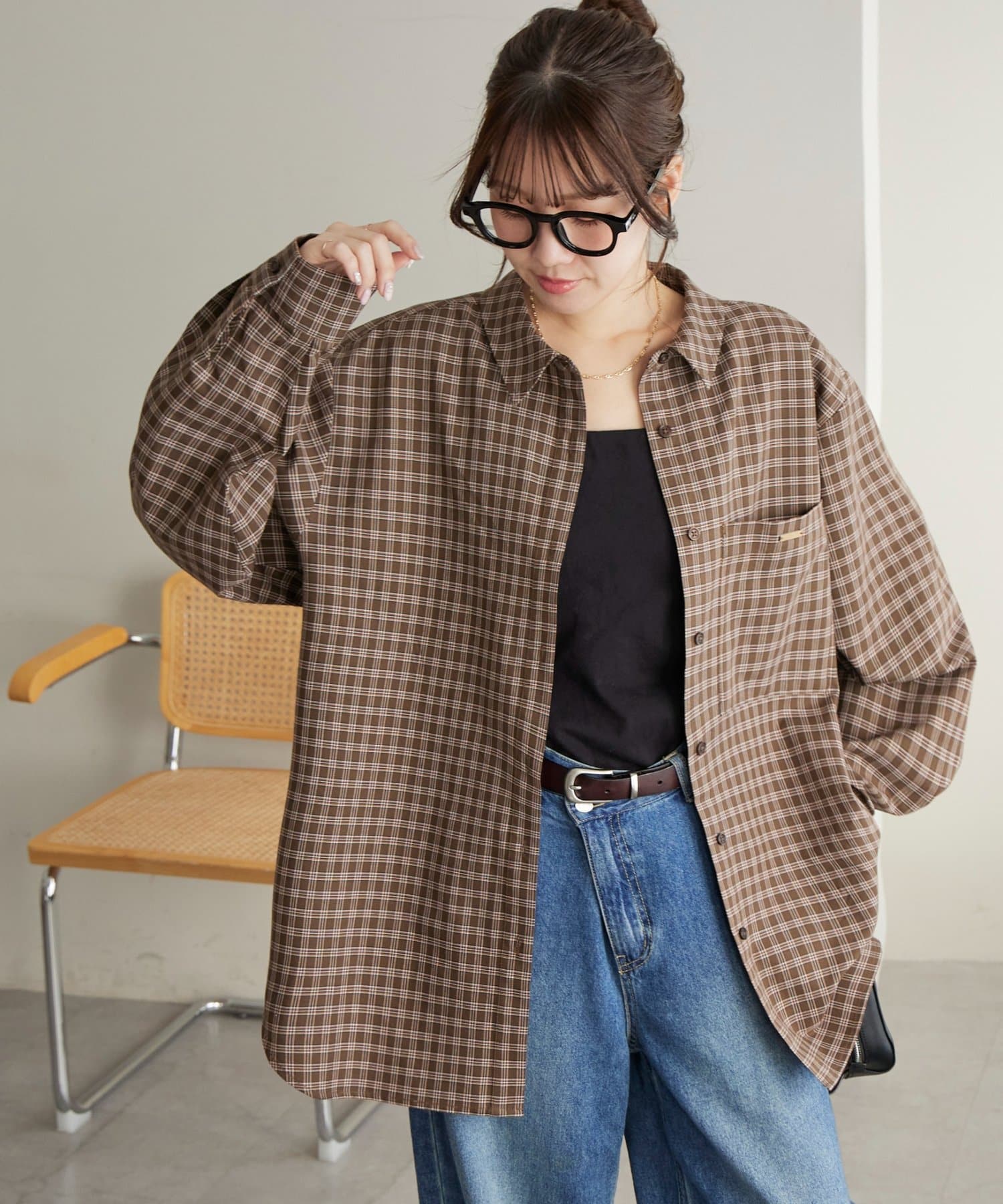 DISCOAT(ディスコート) 【WEB限定】プレート付オーバーシャツ