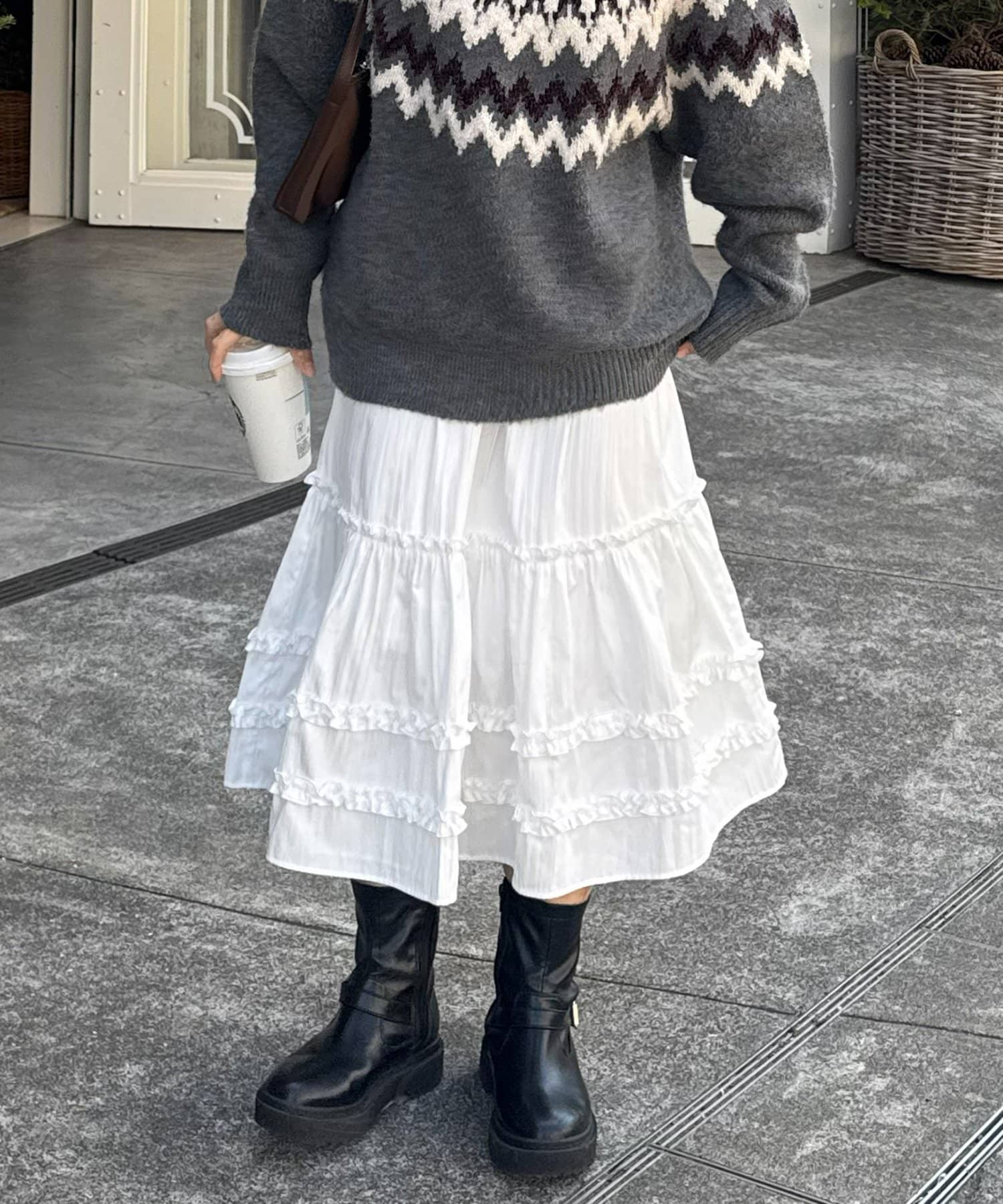 DISCOAT(ディスコート) 【SS先行予約/umm.】ティアードミドルスカート