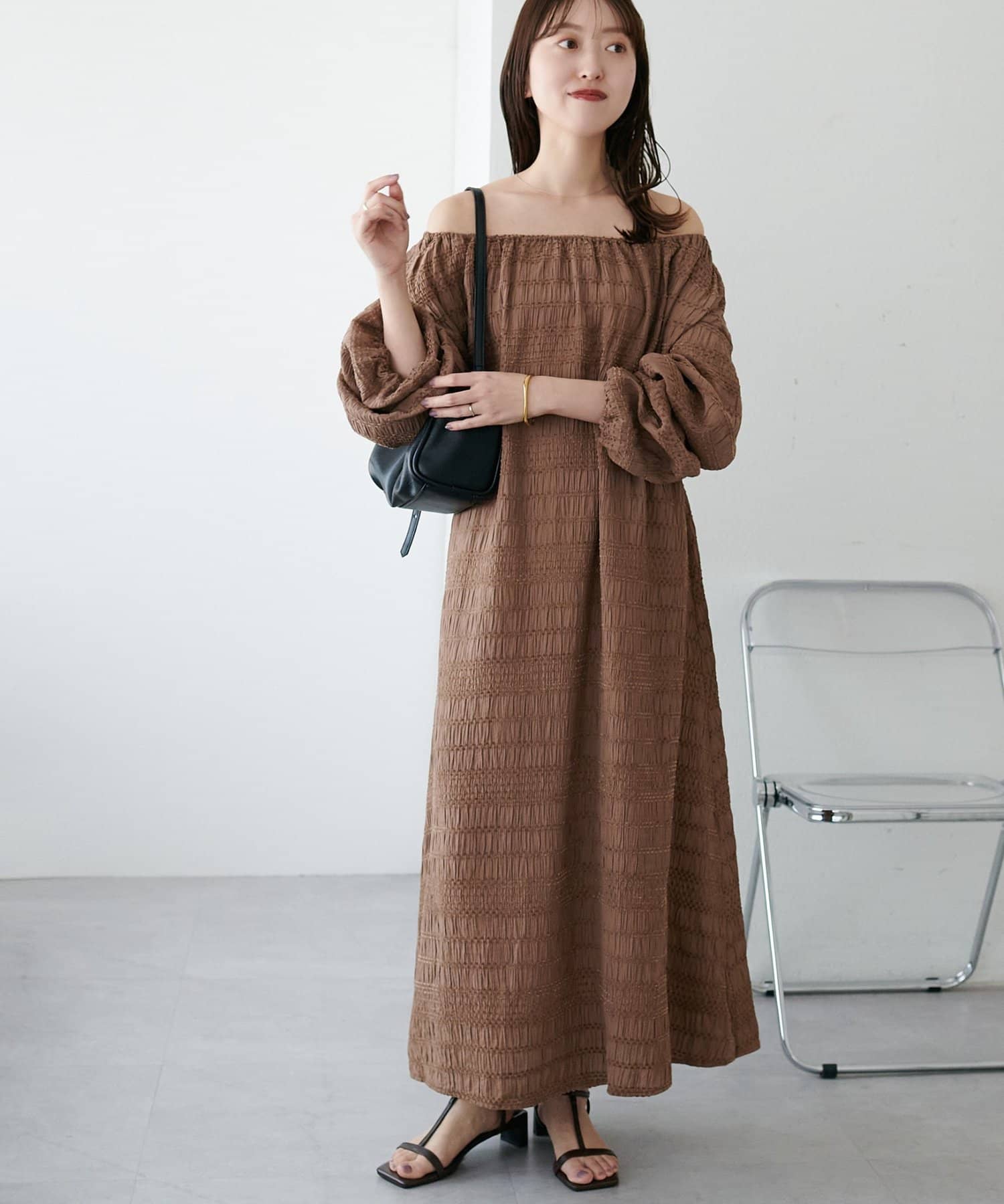 DISCOAT(ディスコート) 【Noka】生地ジャガード2WAYワンピース