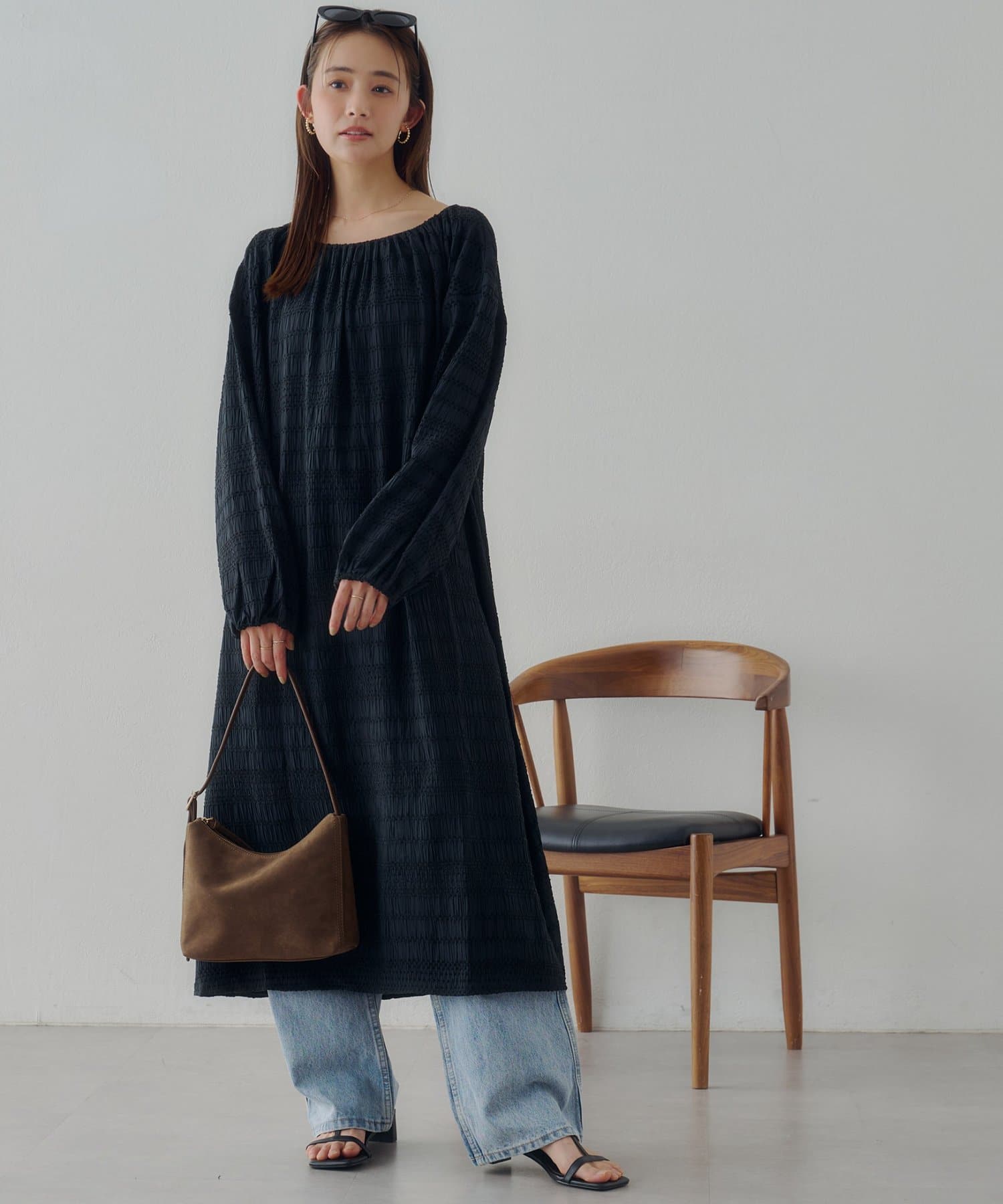 DISCOAT(ディスコート) 【Noka】生地ジャガード2WAYワンピース