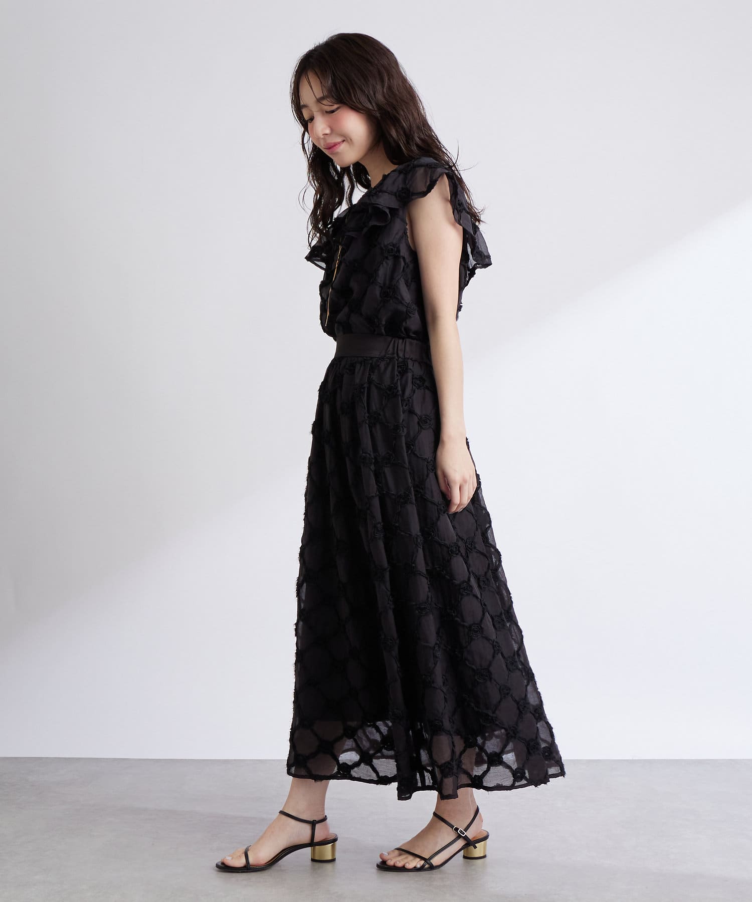 La boutique BonBon】シアーローズギャザースカート | OUTLET