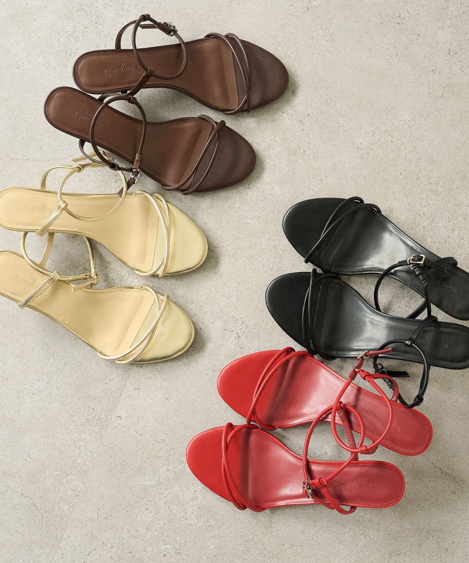 OUTLET(アウトレット) 【Omekashi】クロスストラップヒールサンダル