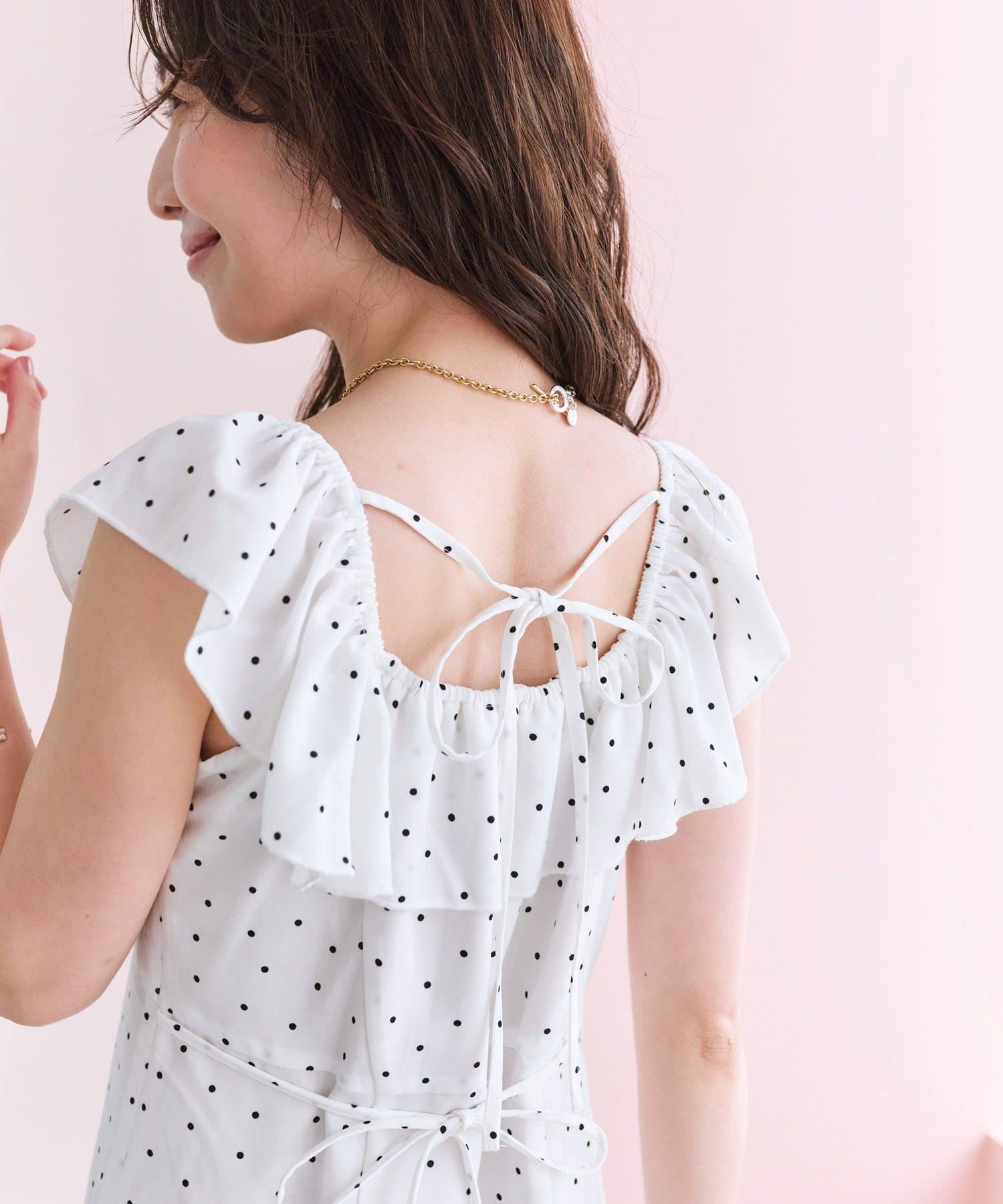 OUTLET(アウトレット) 【La boutique BonBon】フリルトリムマーメイドワンピース