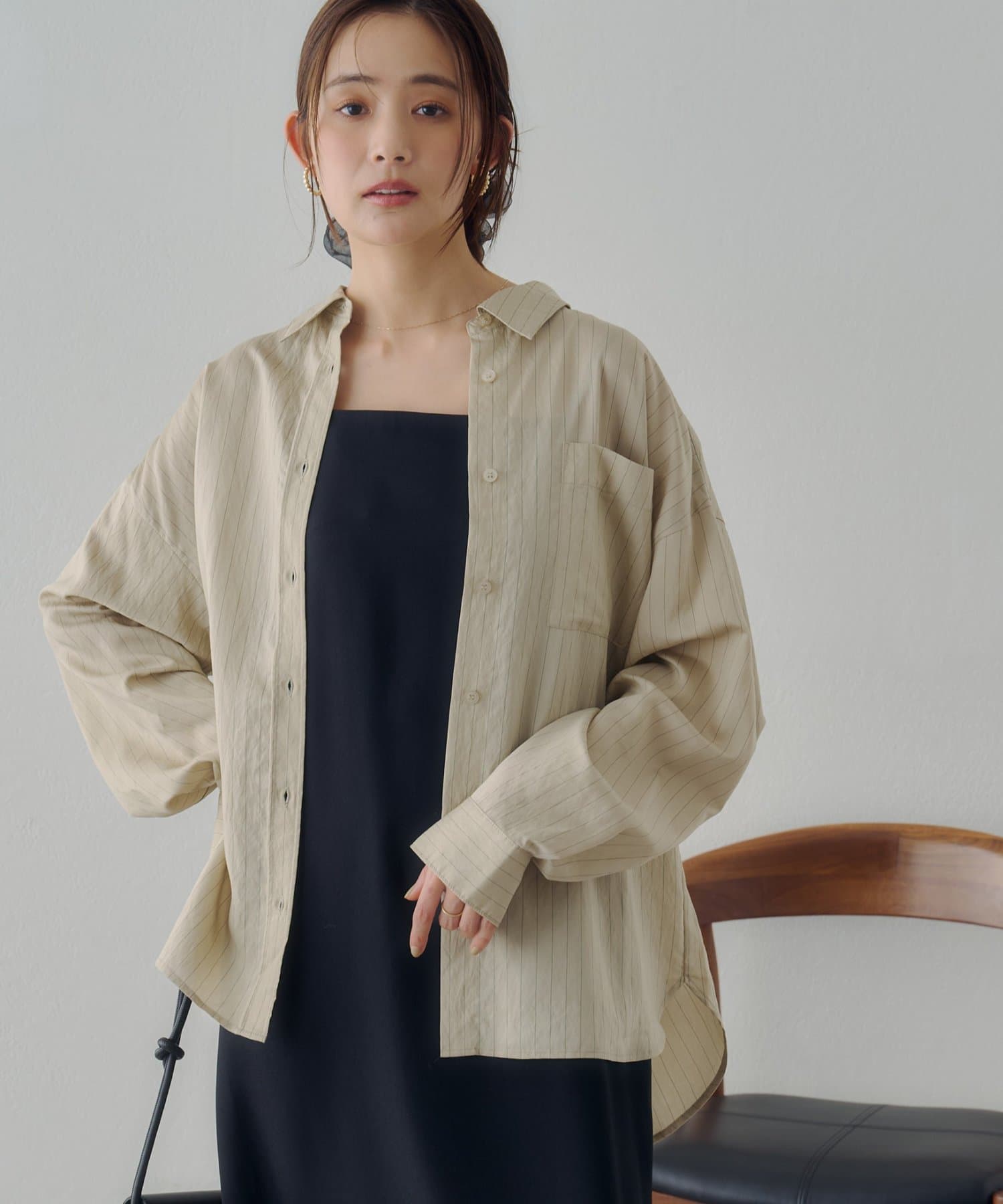 DISCOAT(ディスコート) 【Noka】ピンストライプシャツ《WEB限定カラーあり》