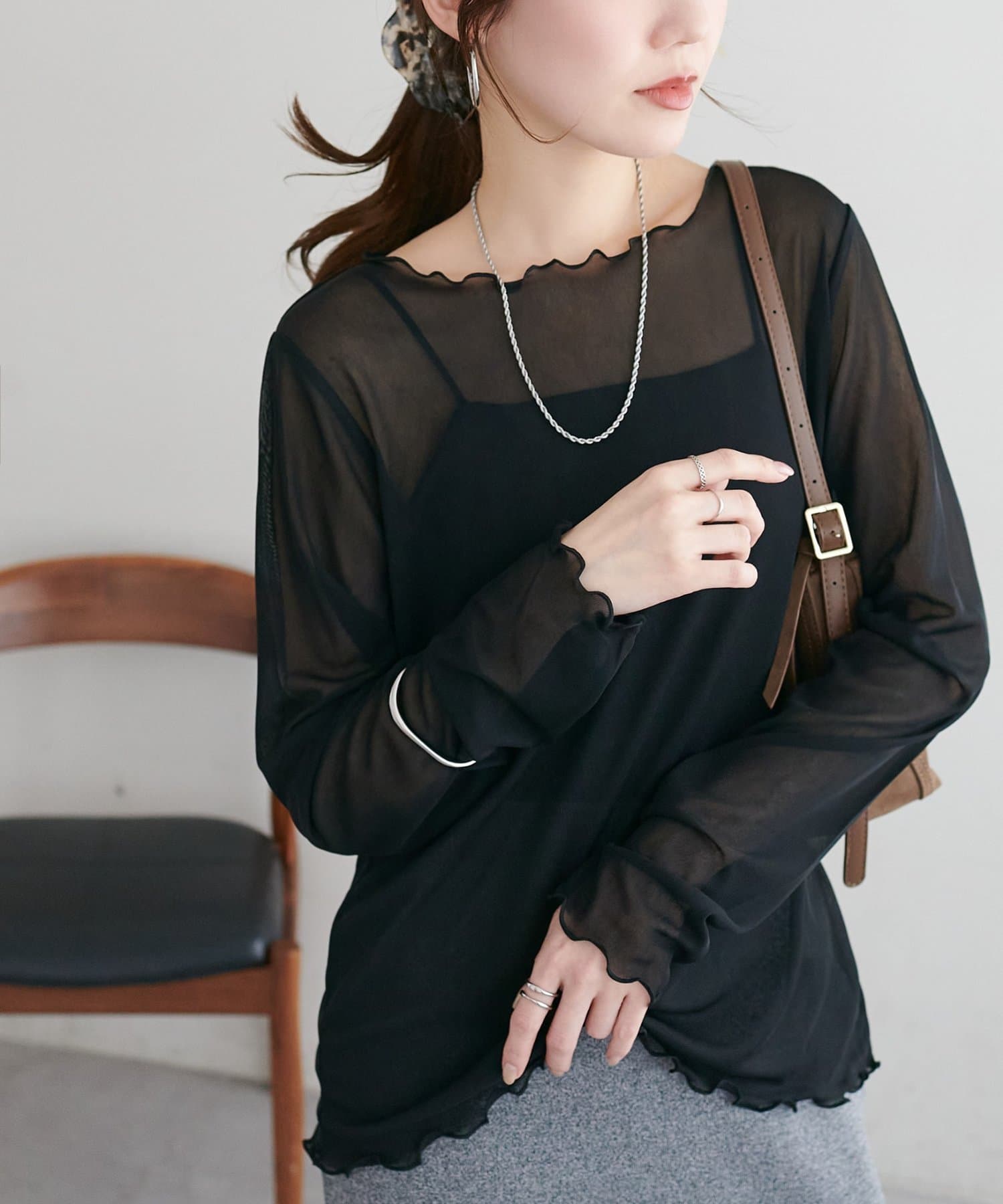 DISCOAT(ディスコート) 【Noka】シアーボートネックプルオーバー